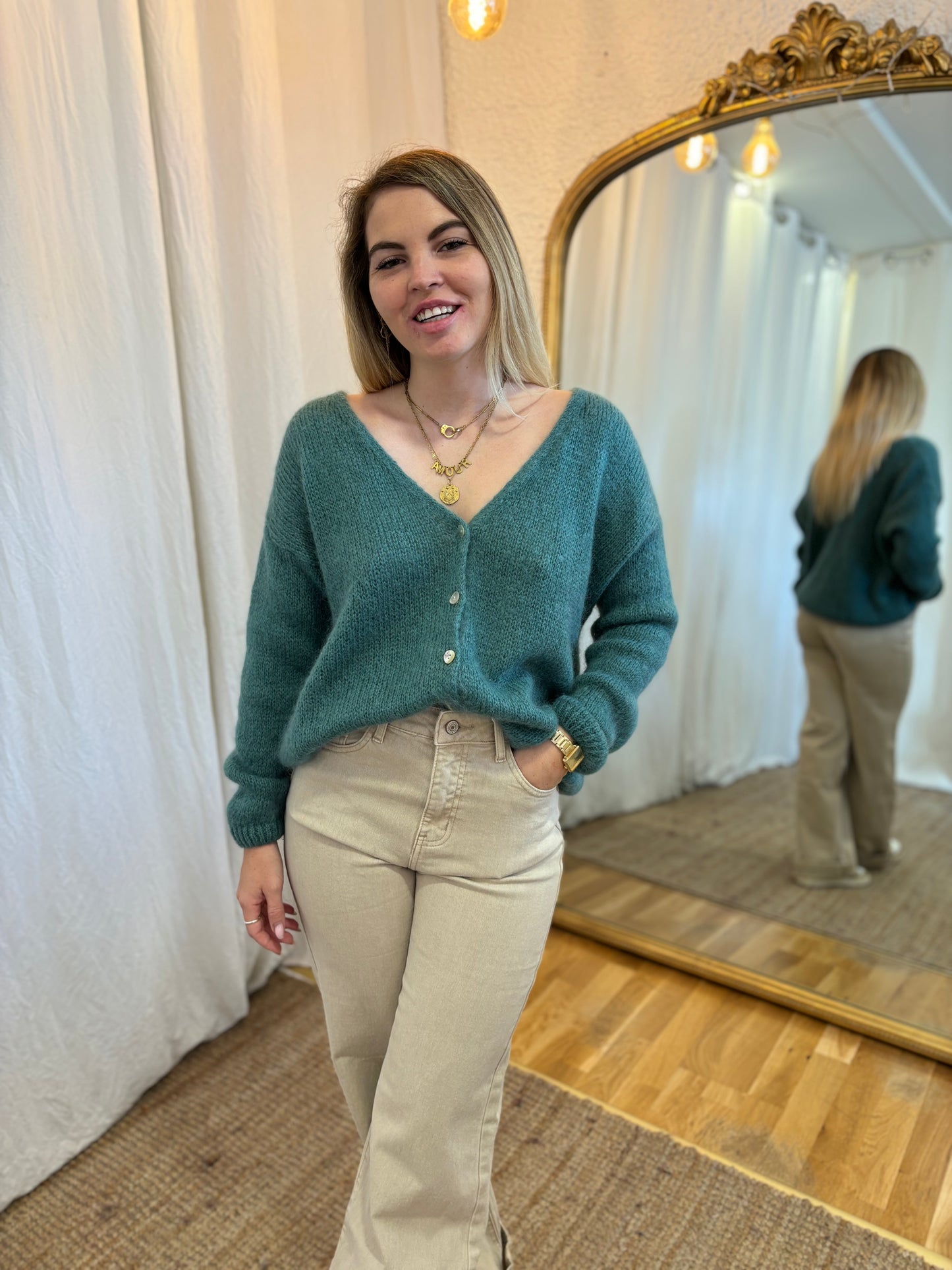49 - Gilet LOU - Céladon bleu 🧡
