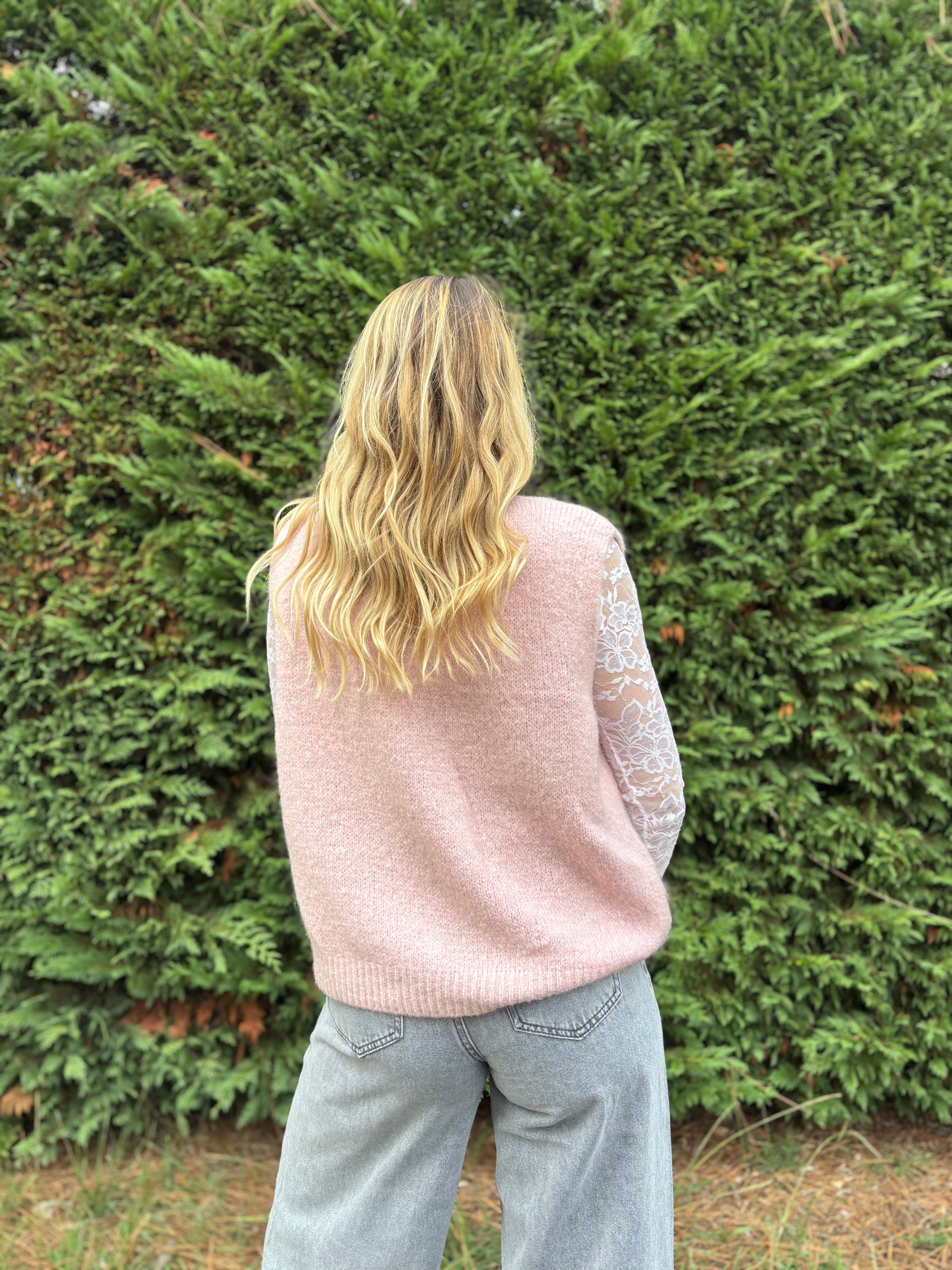 48 - Gilet TOM - Vieux rose clair