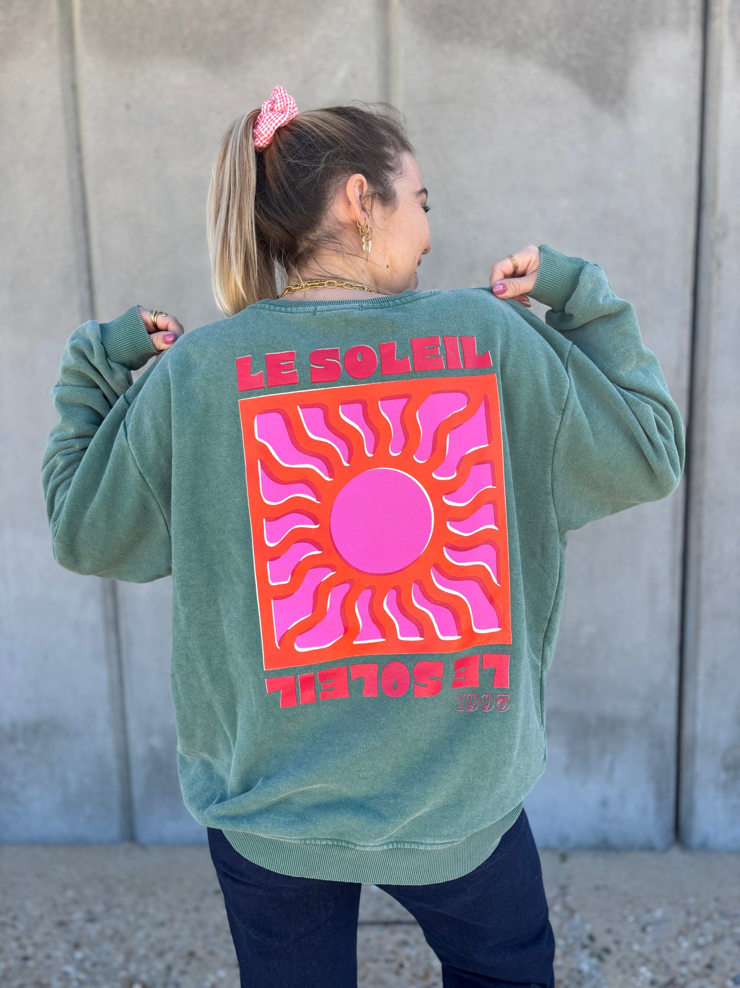 Sweat SOLEIL Vert bouteille