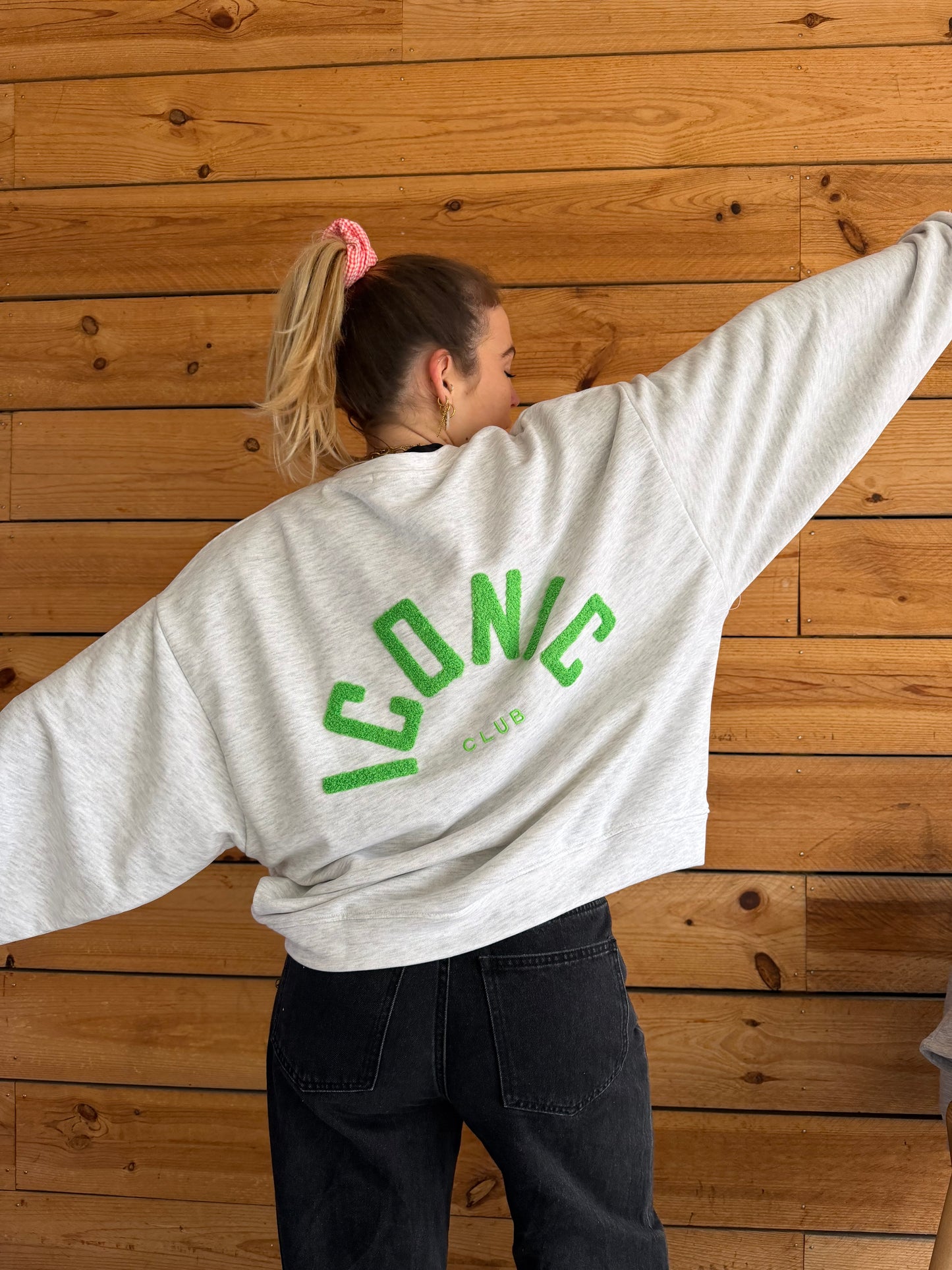 Sweat ICONIC Gris + Vert