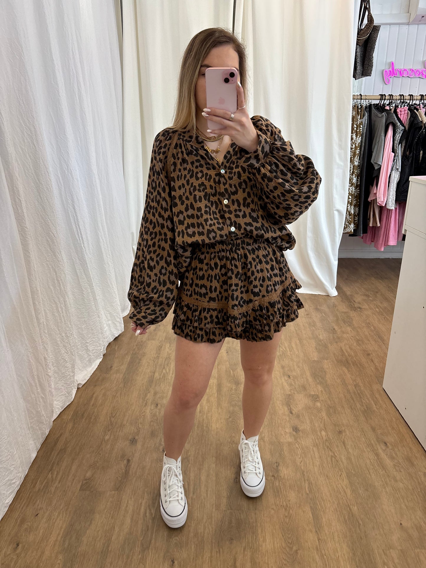 Short LYA Léopard Camel