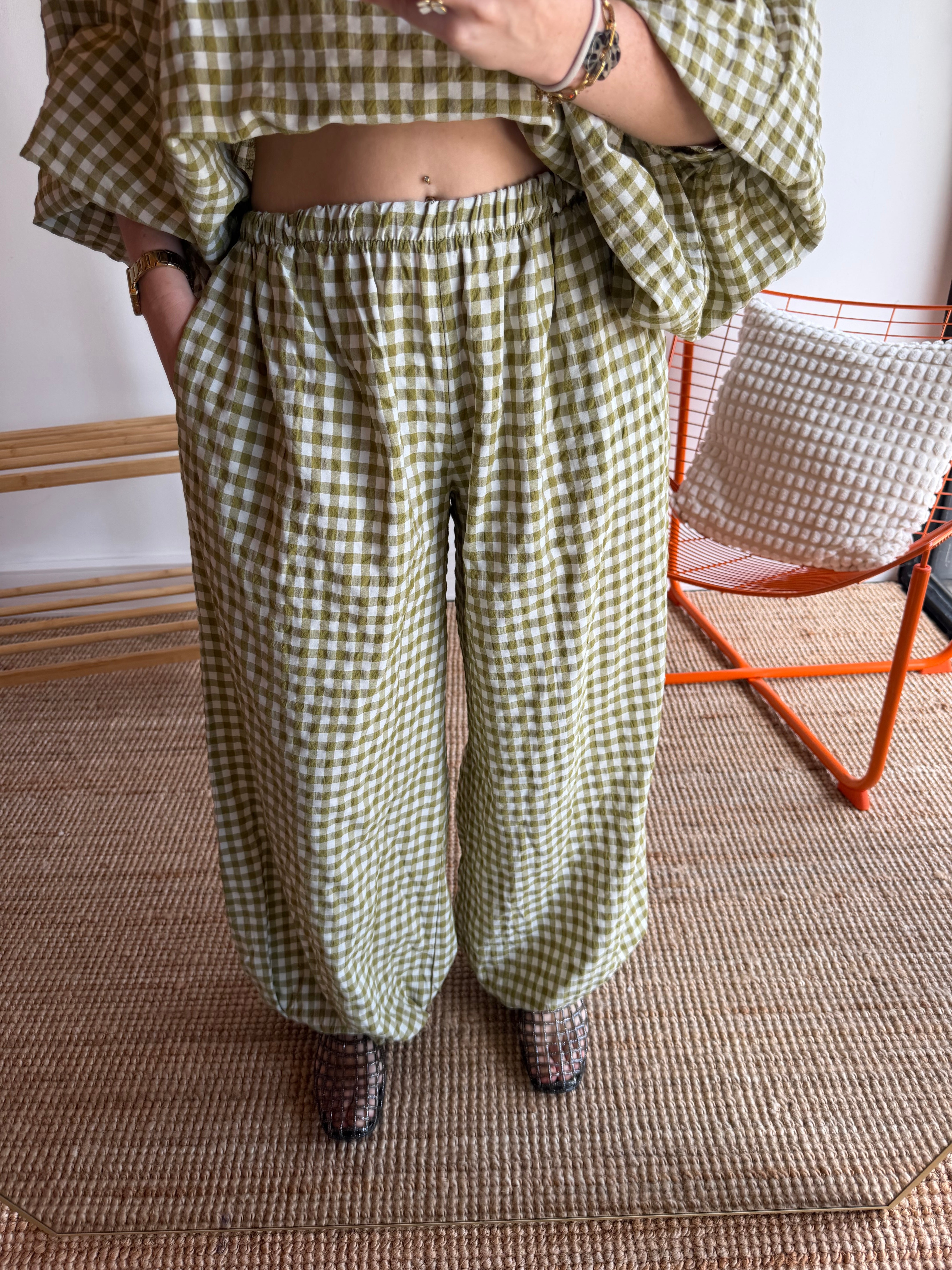 Pantalon DIANE Vert anis