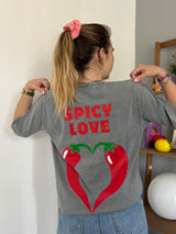 T-shirt SPICY LOVE Gris ••