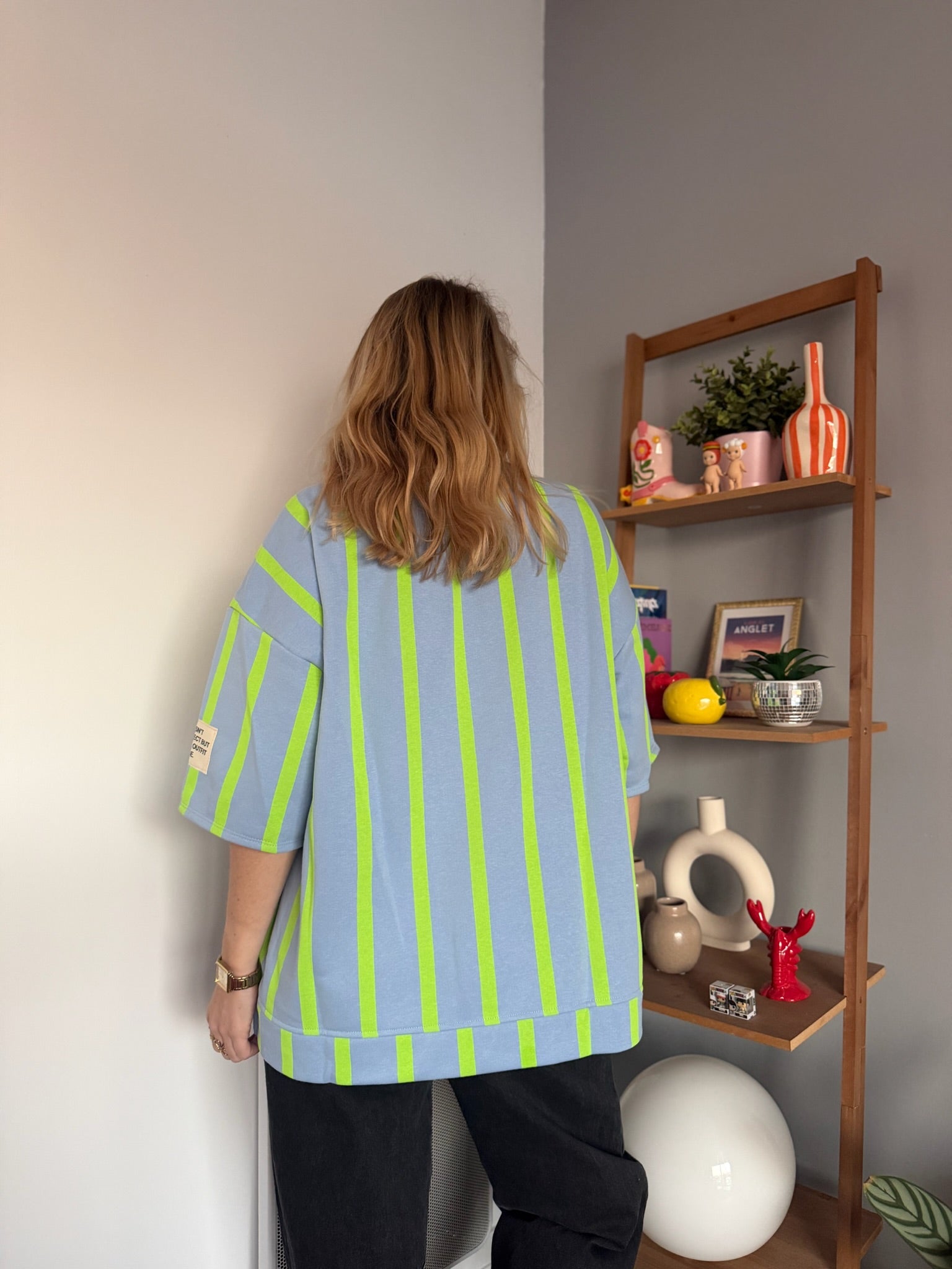 Sweat manche courte PAOLINA rayé bleu