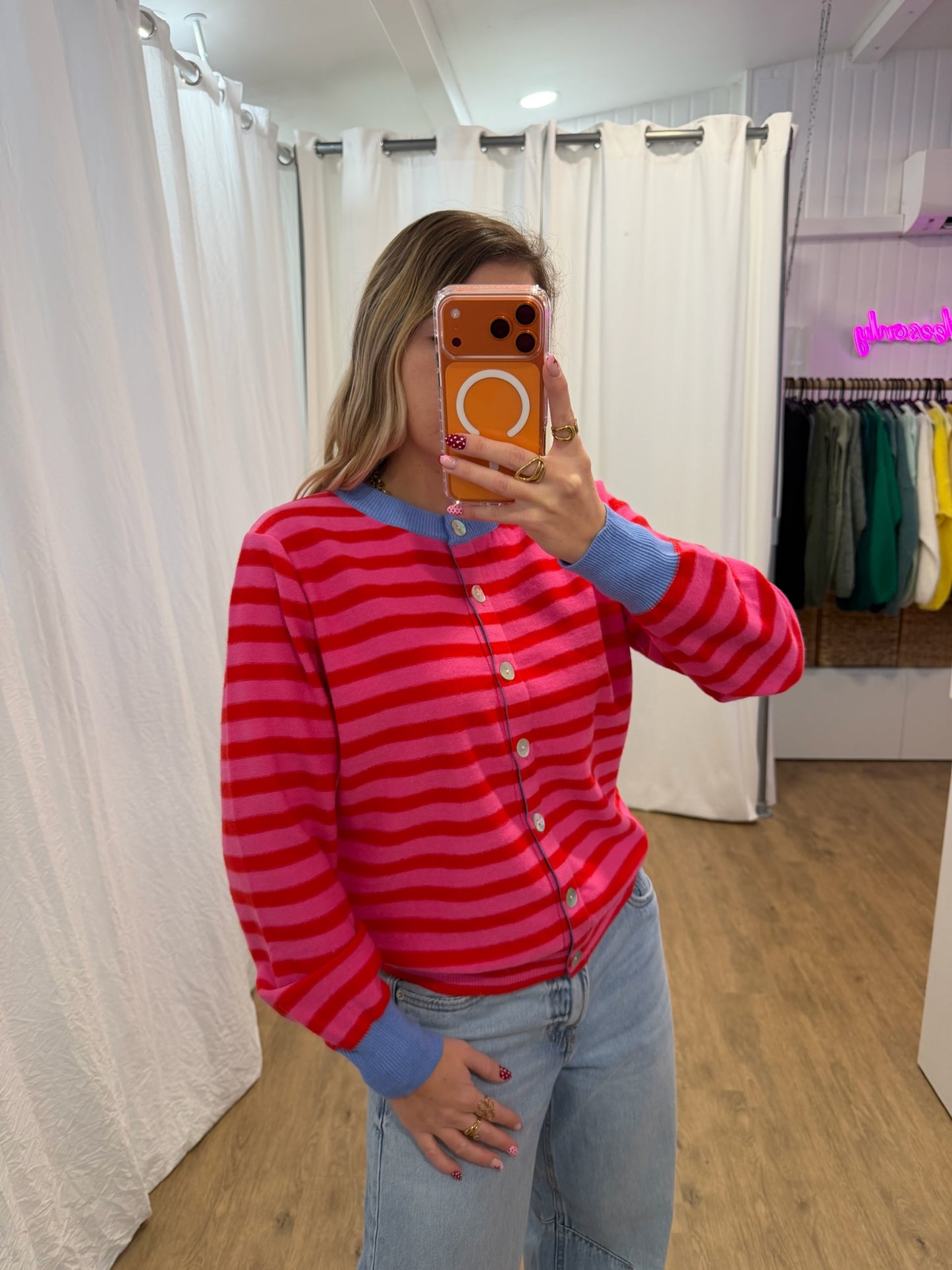 Gilet GIGI Rose/Rouge/Bleu