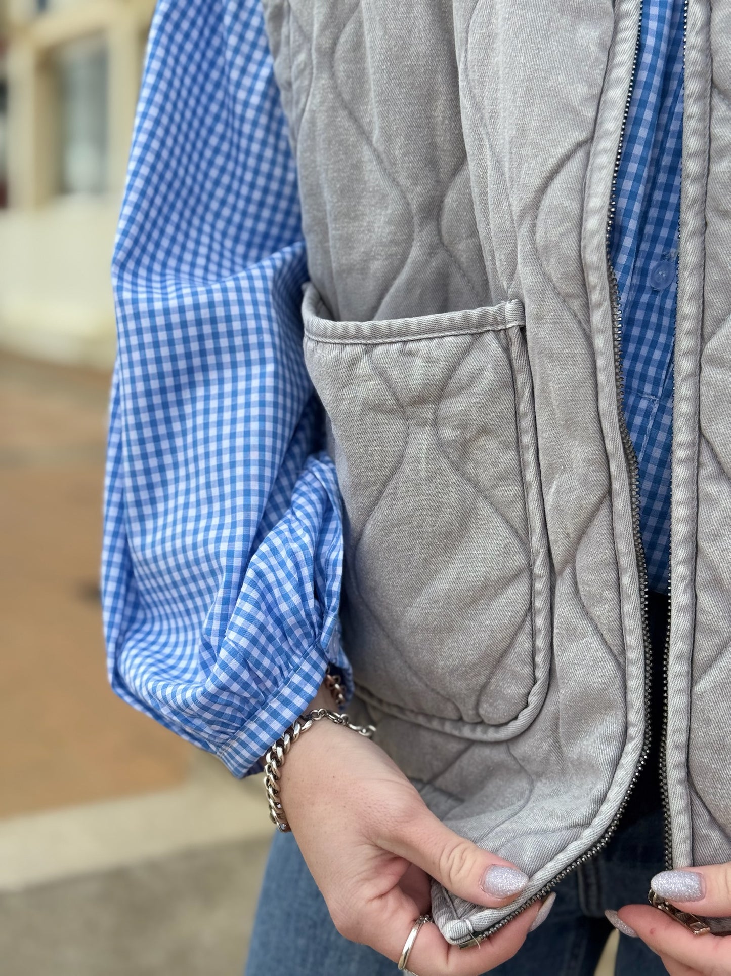 Veste sans manches matelassée DIDI Gris clair