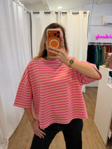 T-shirt LÉA marinière Rose + Rose
