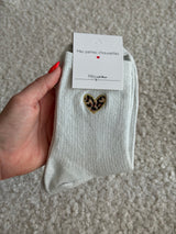 Chaussettes montantes COEUR LÉOPARD