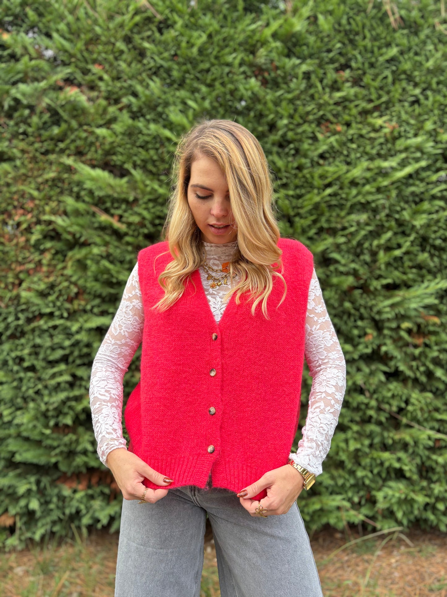 42 - Gilet TOM - Corail / Rose