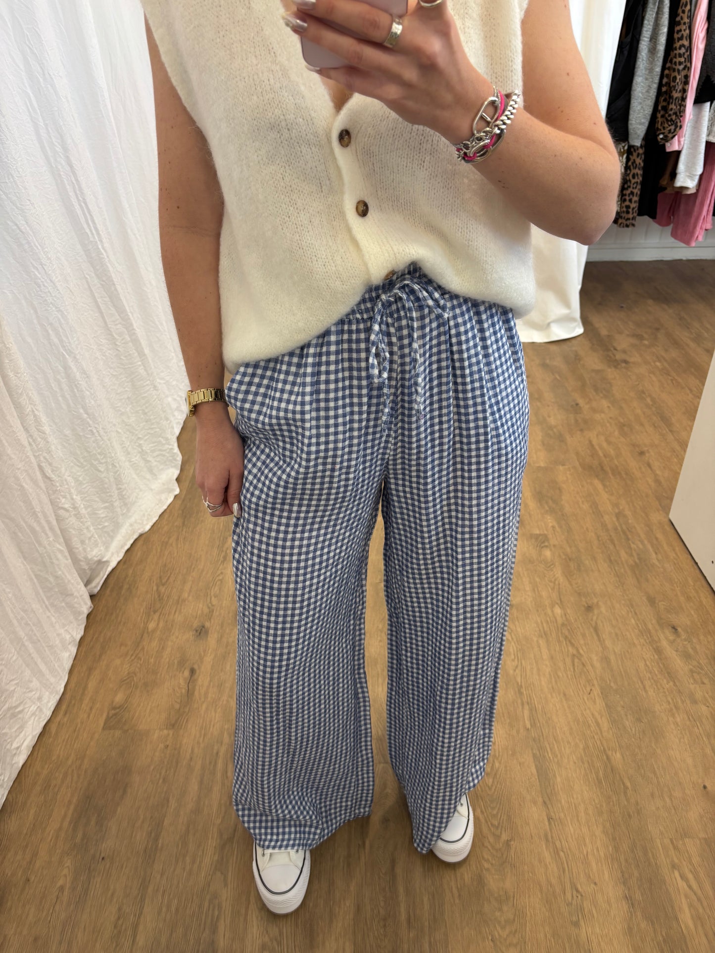 Pantalon NOA Vichy Bleu