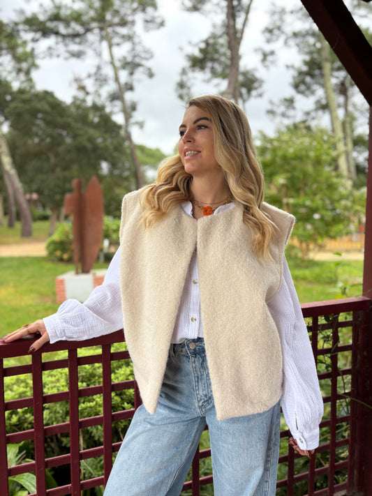 Veste sans manches LILI Écru