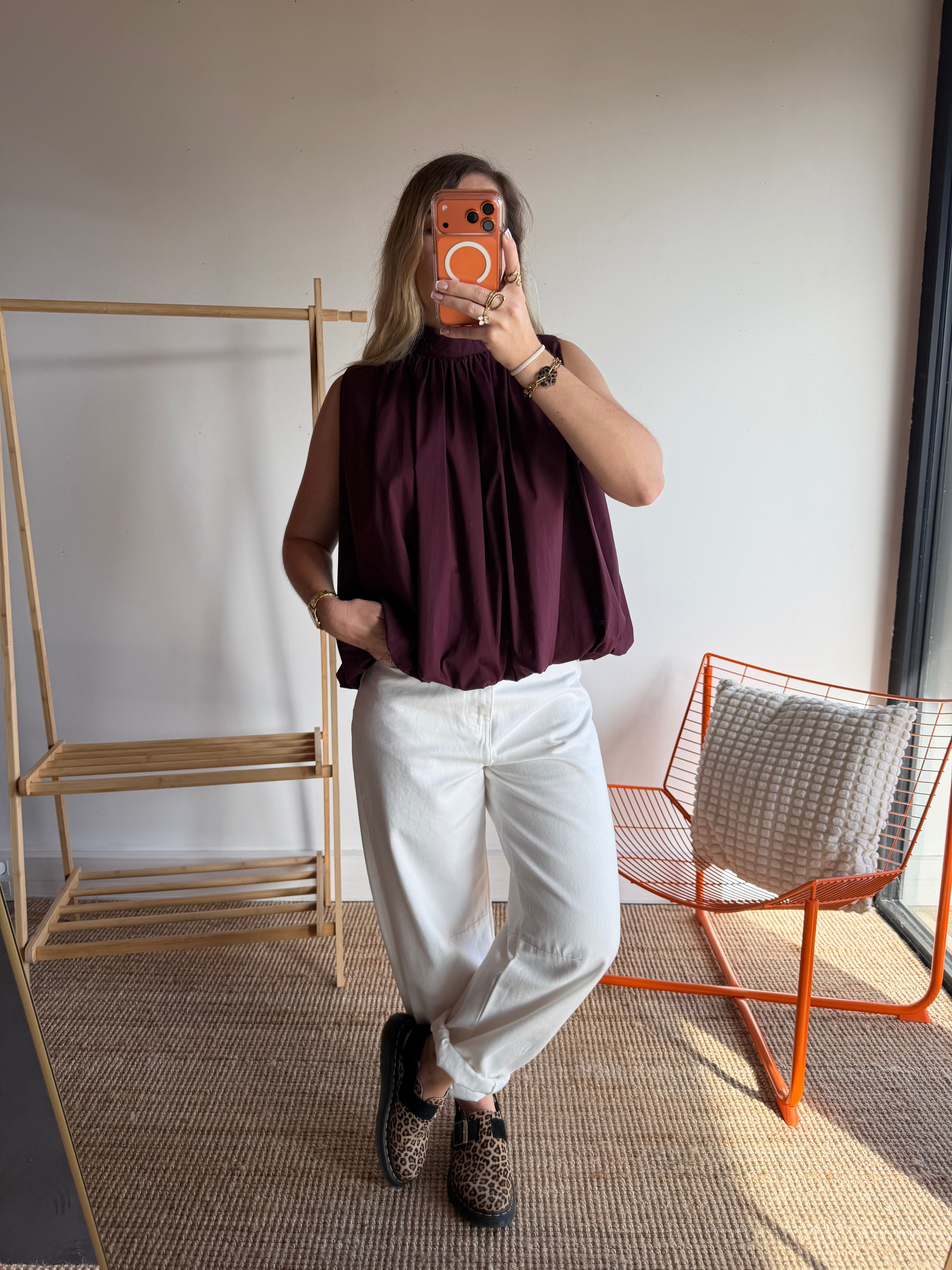 Top CARLA Prune foncé