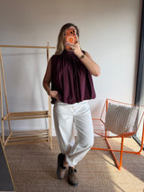 Top CARLA Prune foncé