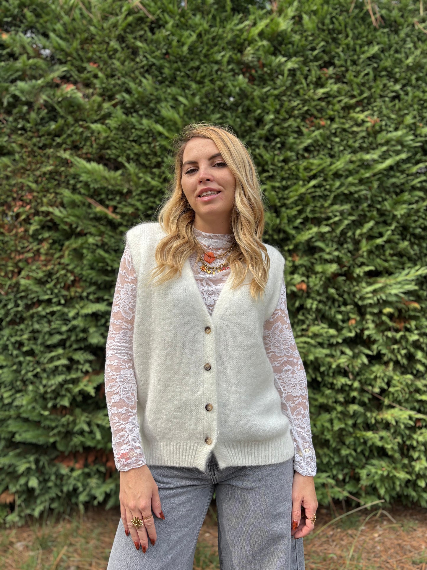 13 - Gilet TOM - Écru