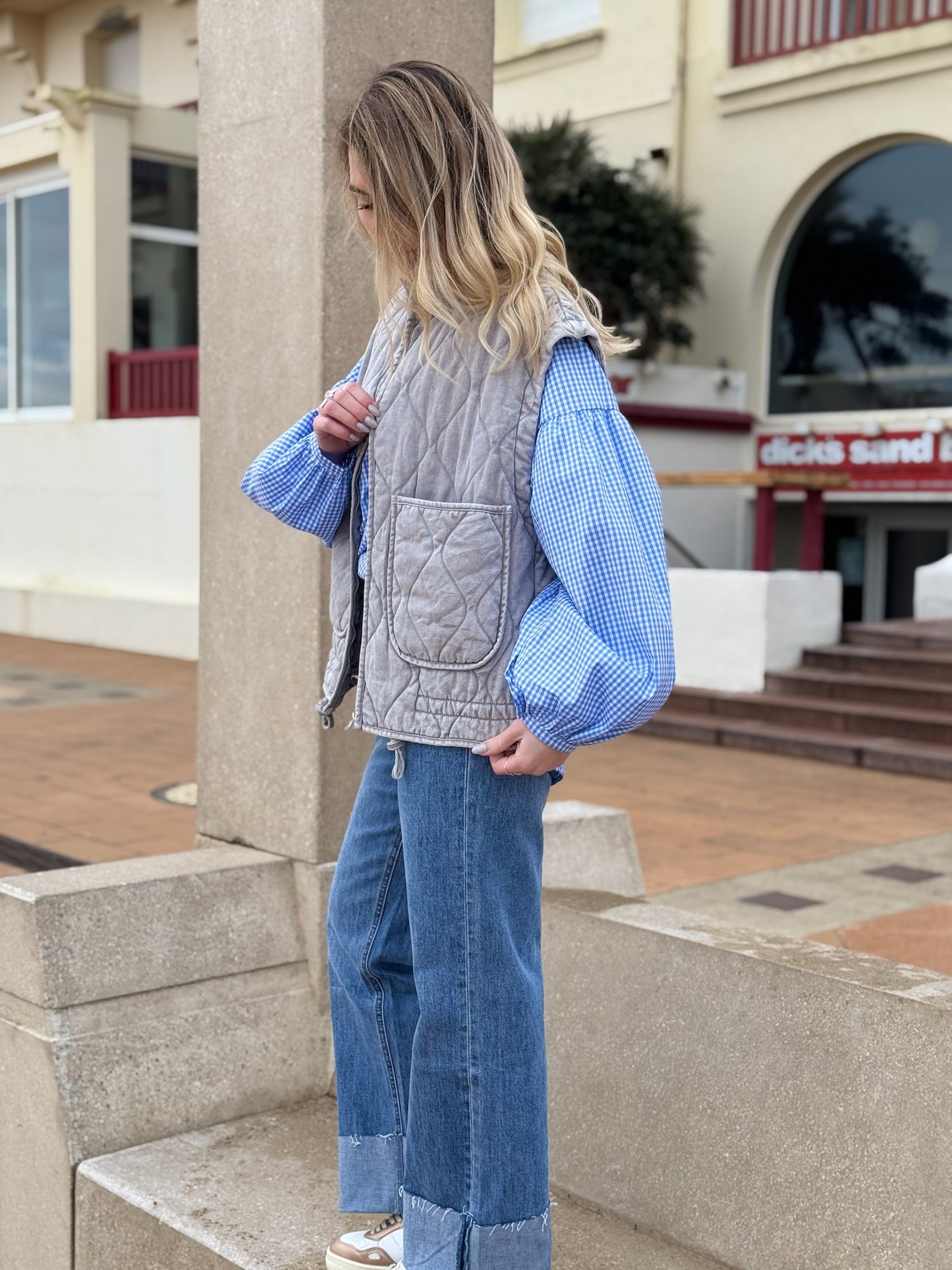 Veste sans manches matelassée DIDI Gris clair