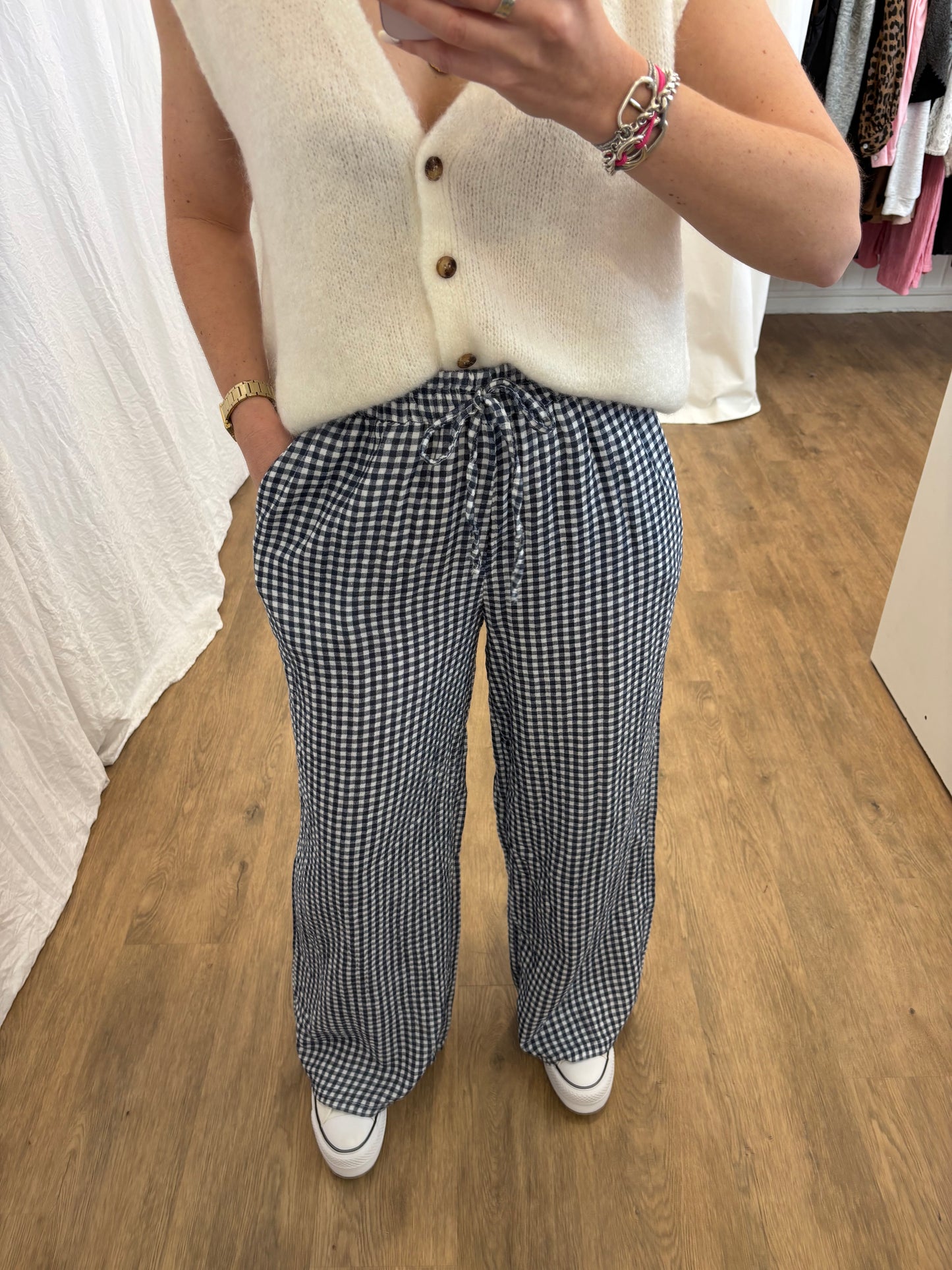 Pantalon NOA Vichy Bleu marine