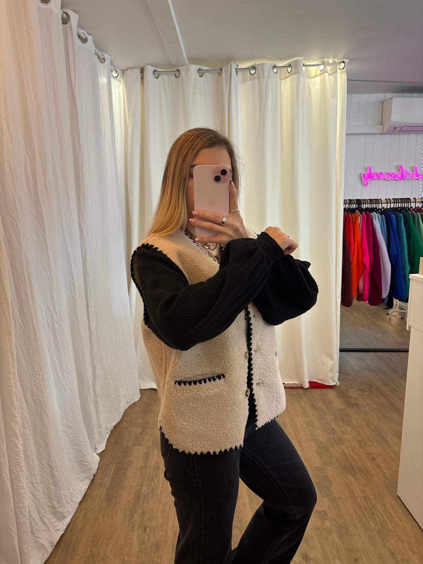 Veste sans manches CAMILA Écru