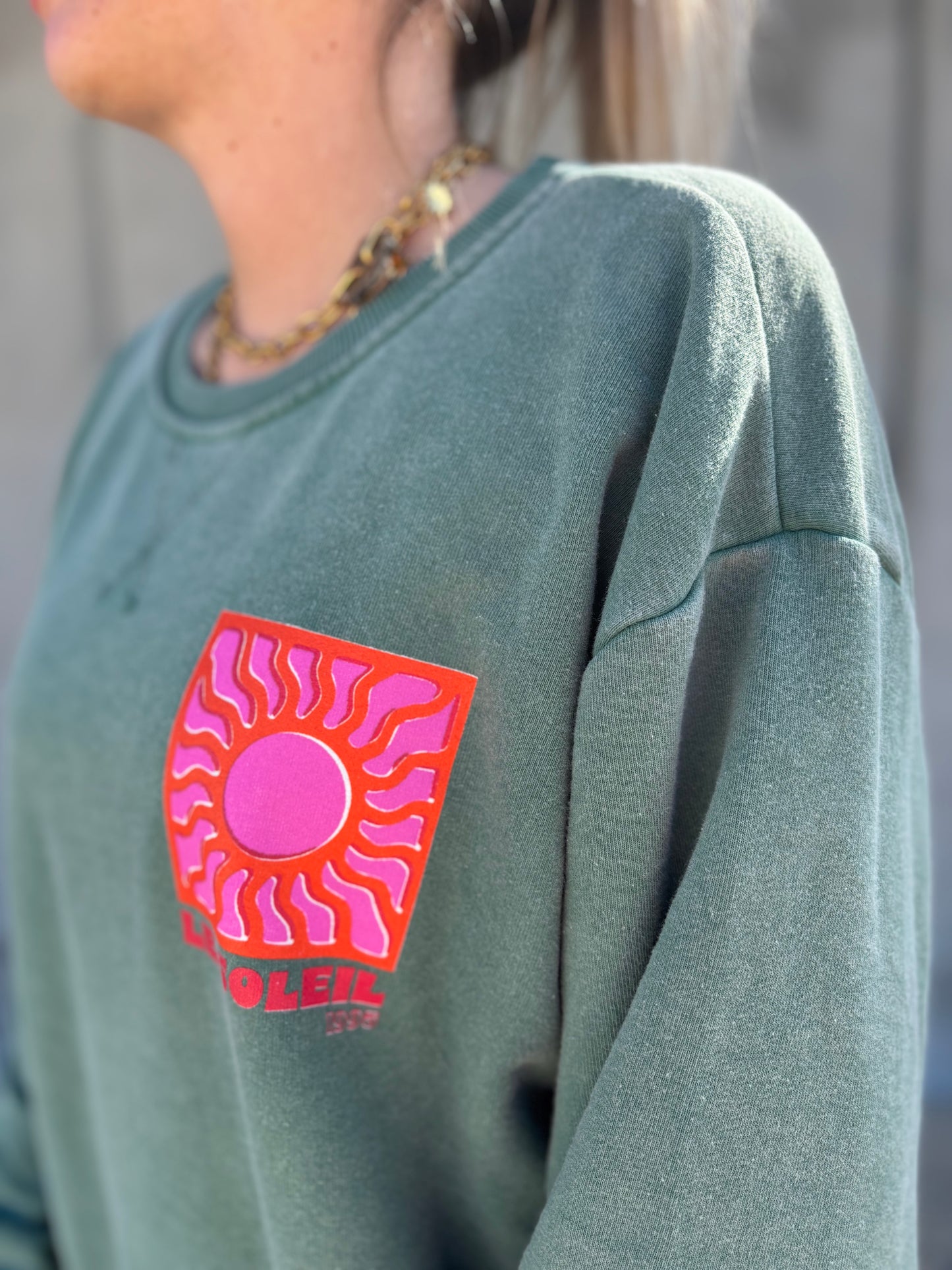 Sweat SOLEIL Vert bouteille