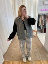 Veste oversize sans manches CAMILLE Gris