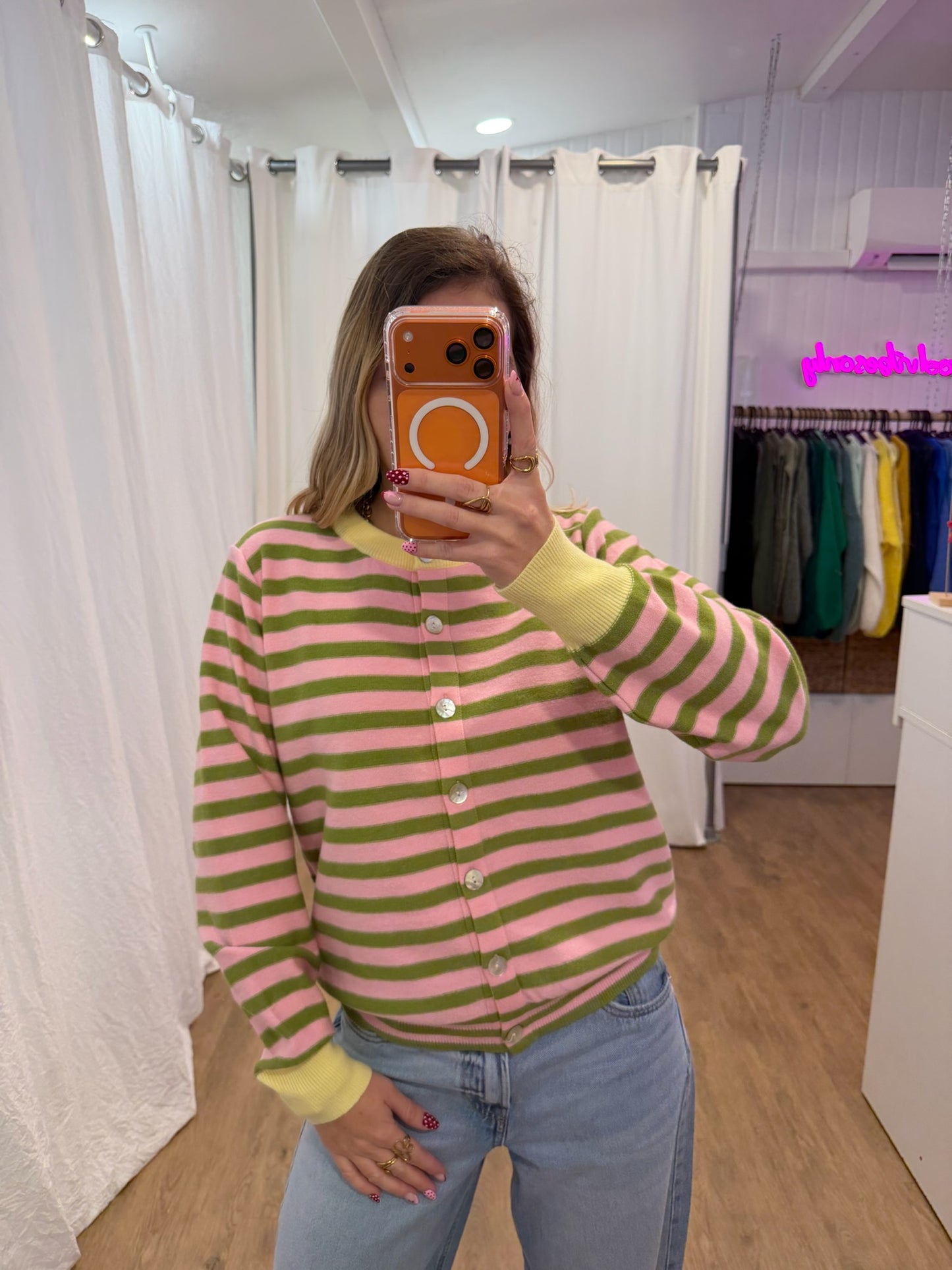 Gilet GIGI Vert/Rose/Jaune