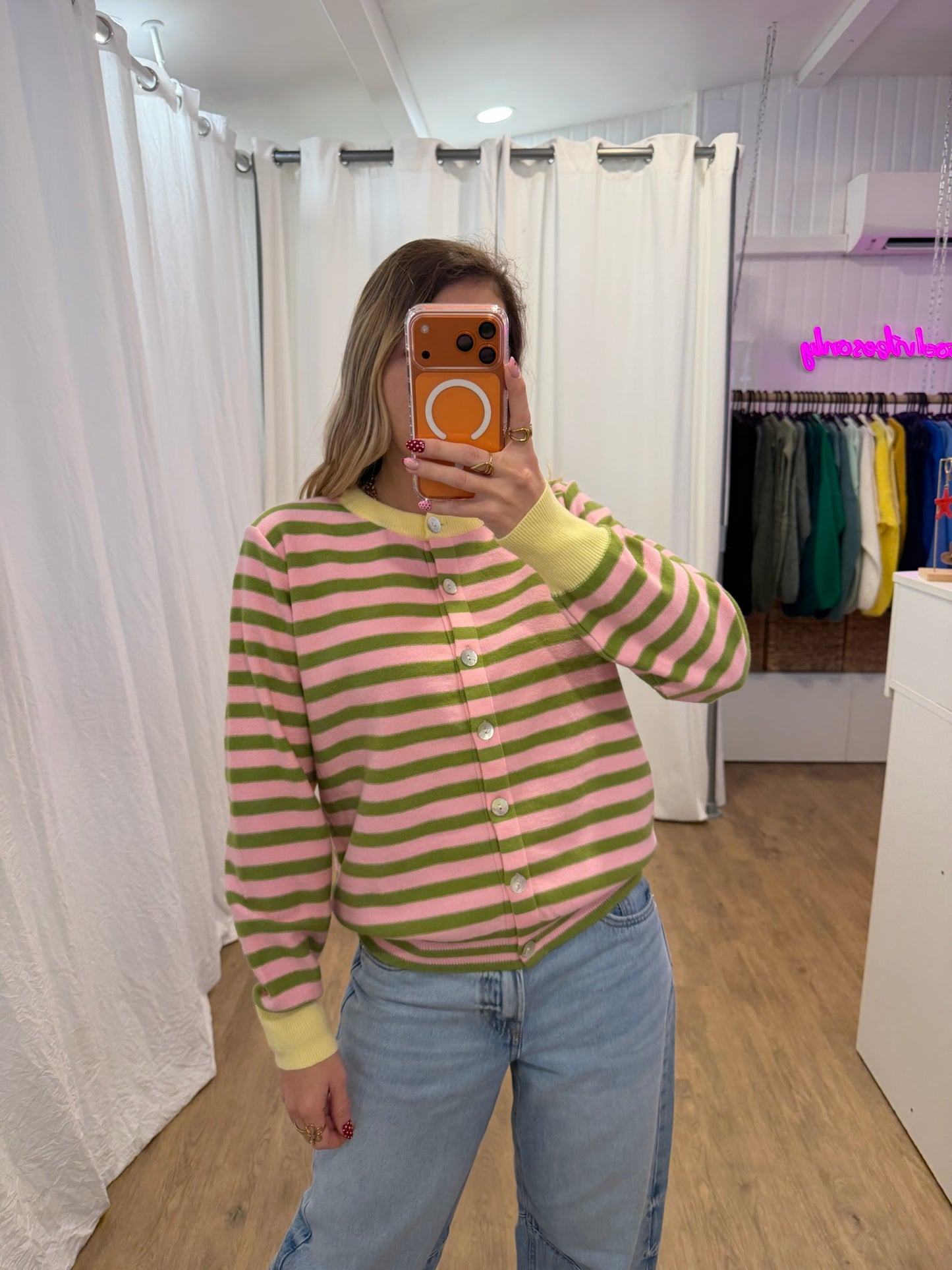 Gilet GIGI Vert/Rose/Jaune