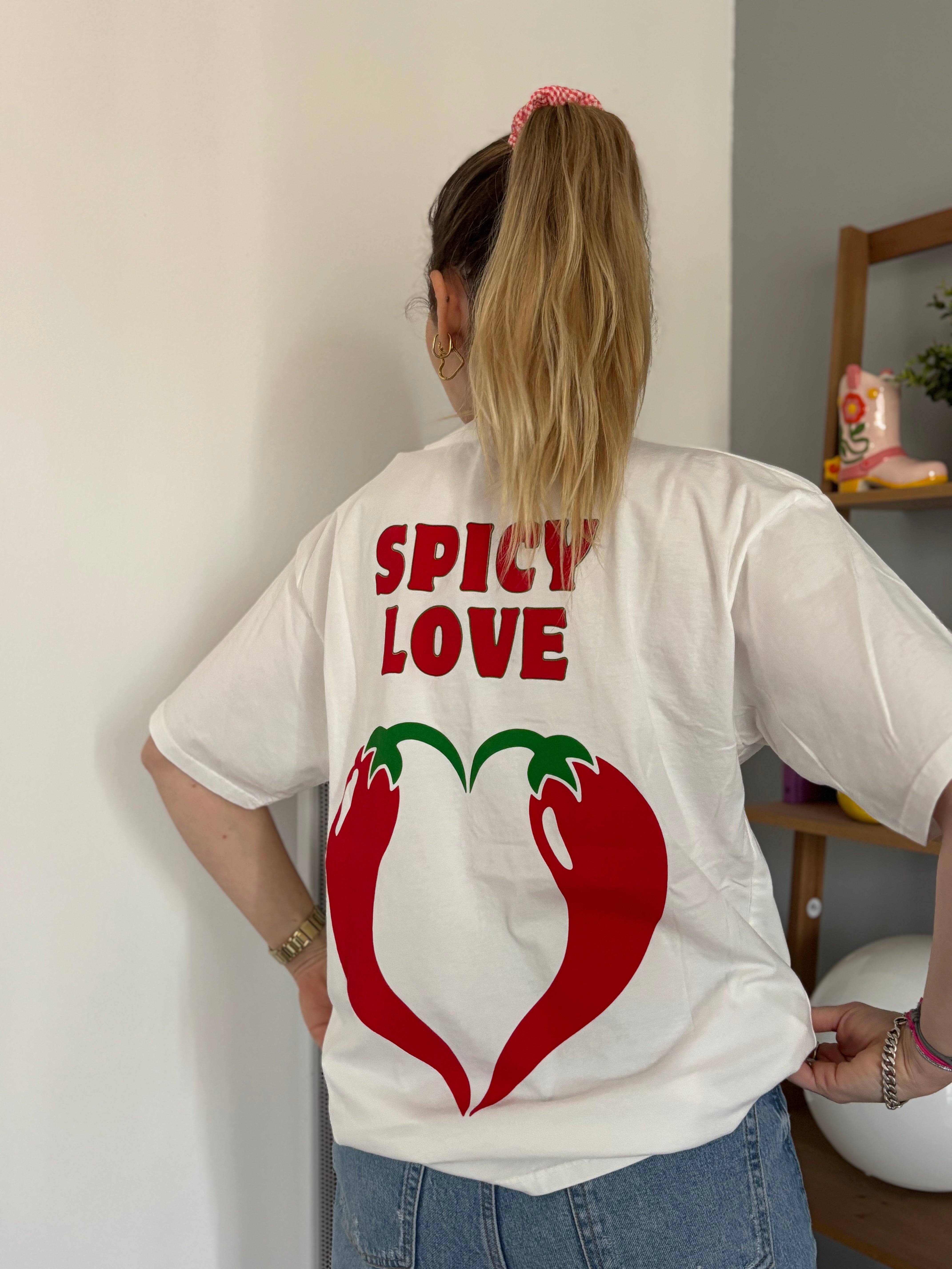 T-shirt SPICY LOVE Blanc ••