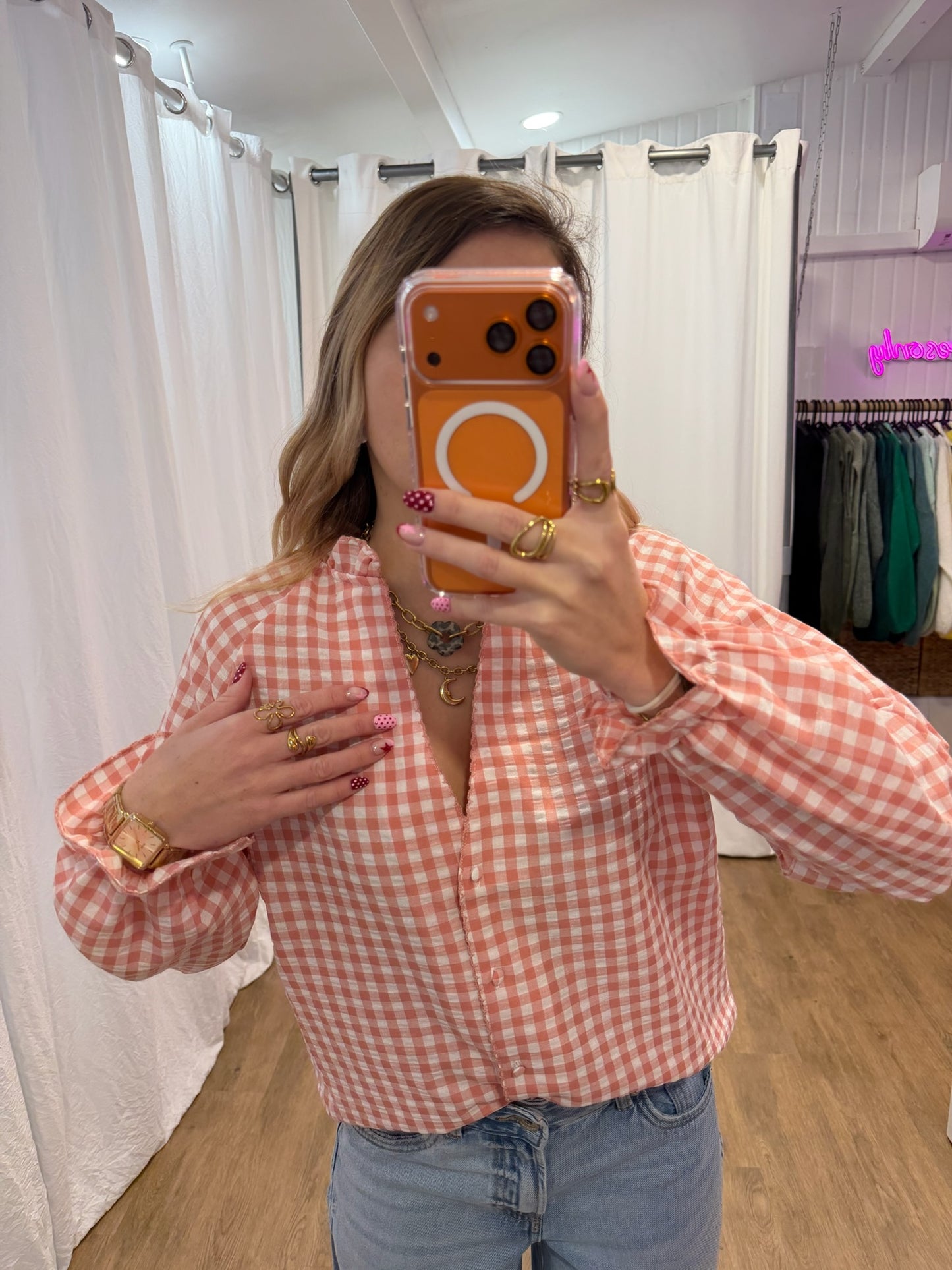 Blouse LENNY vichy rose