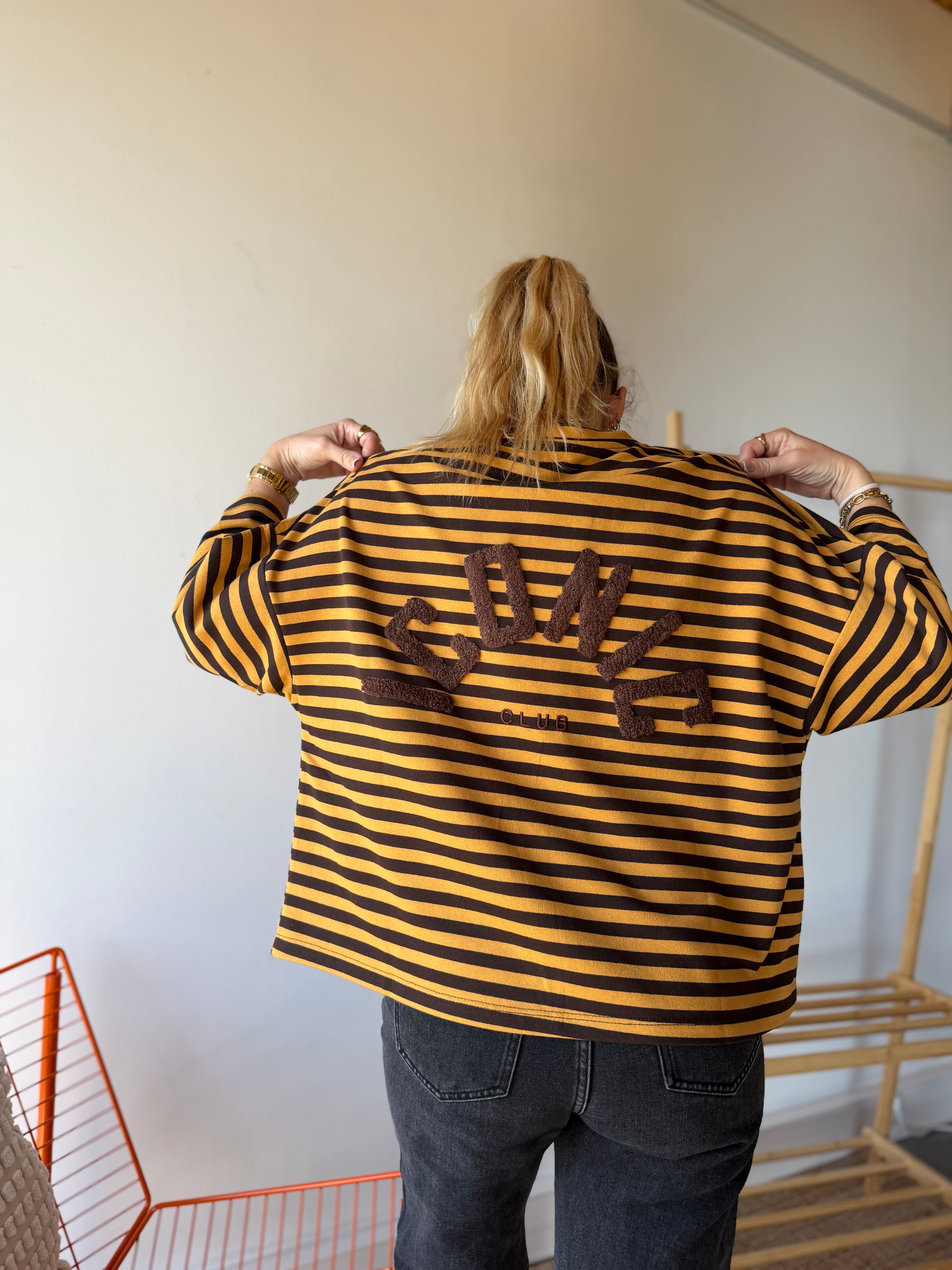 T-shirt marinière ICONIC Moutarde + Chocolat
