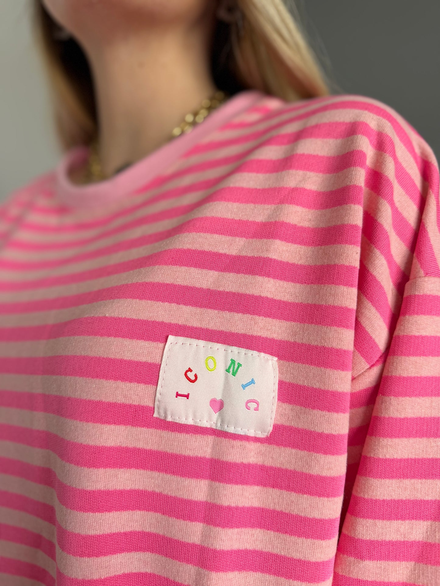 T-shirt marinière ICONIC manches longues Rose