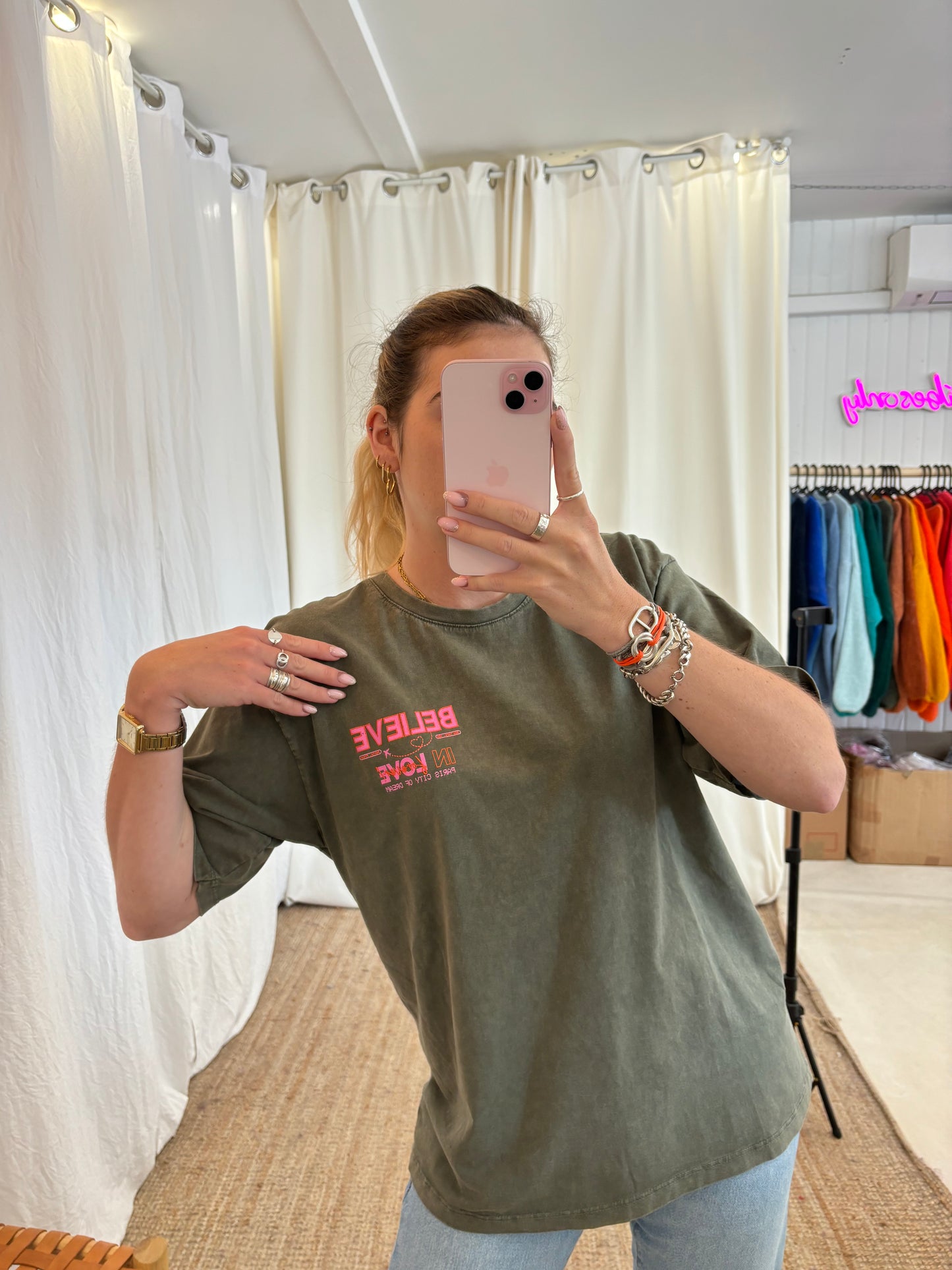T-shirt BELIEVE IN LOVE Kaki