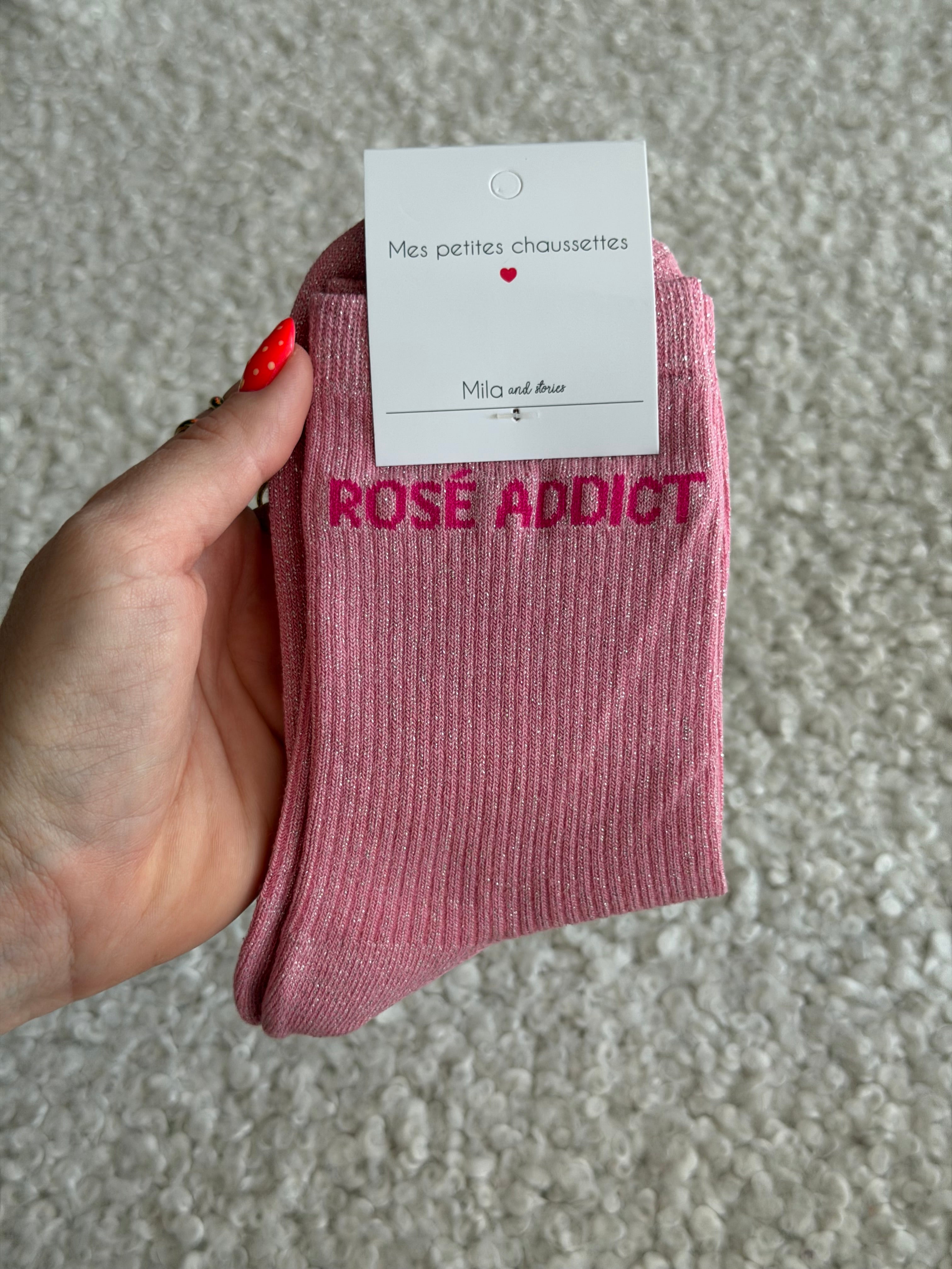 Chaussettes montantes ROSÉ ADDICT