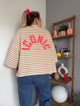 T-shirt marinière ICONIC Camel + Ecru