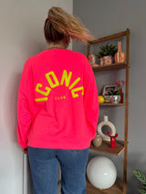 Sweat ICONIC Rose fluo + Jaune