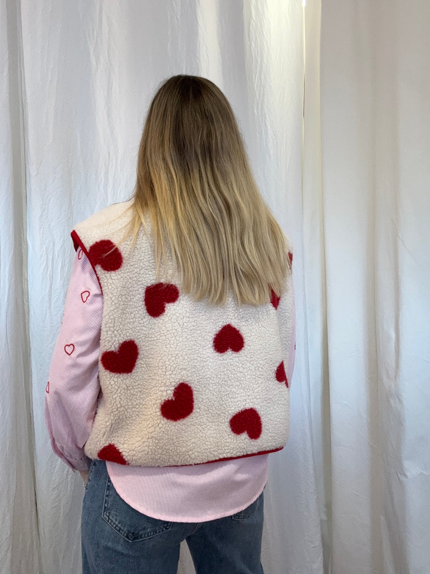 Veste sans manches ABY coeur Écru