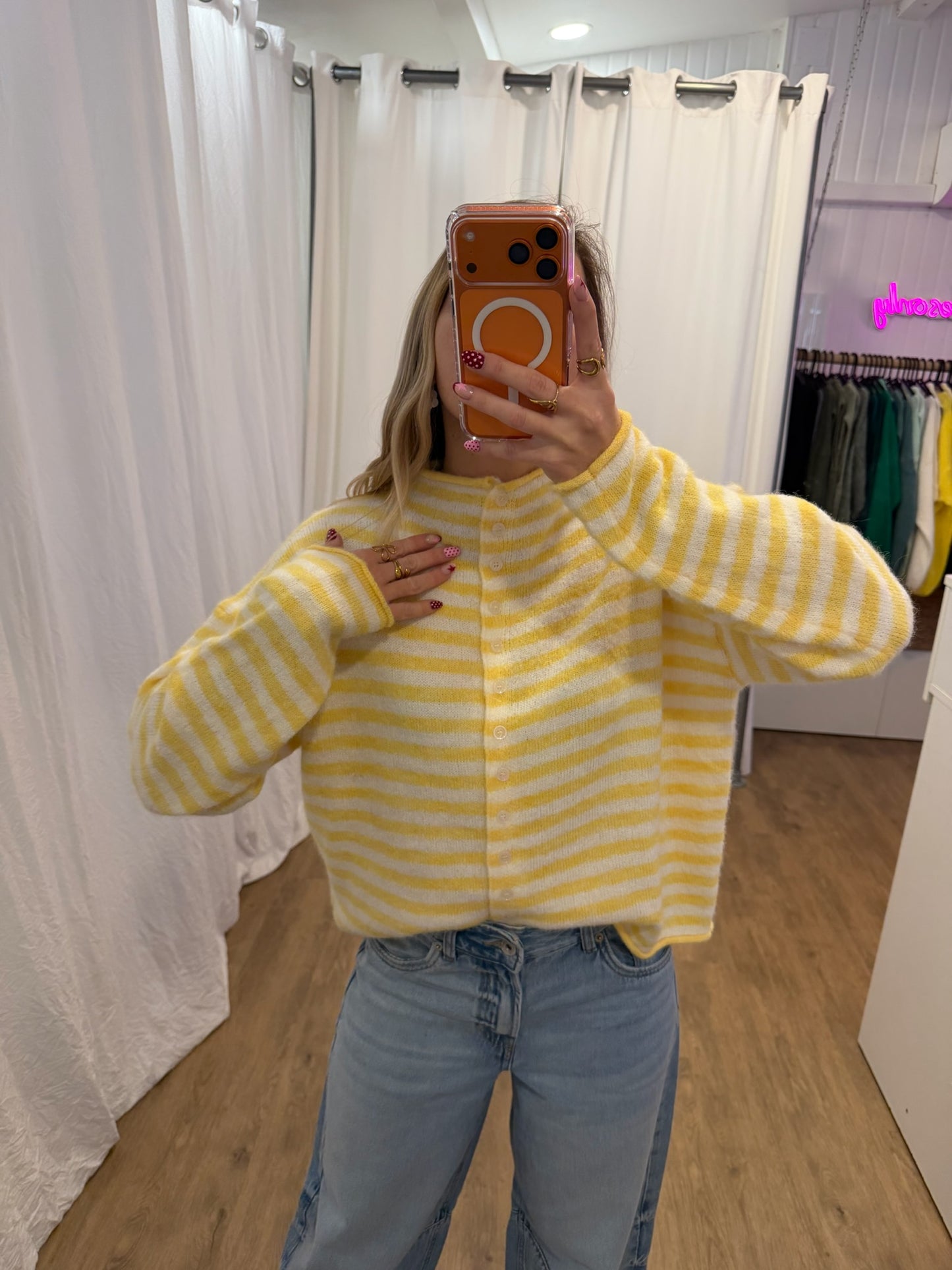 Gilet marinière NOÉLIE Jaune