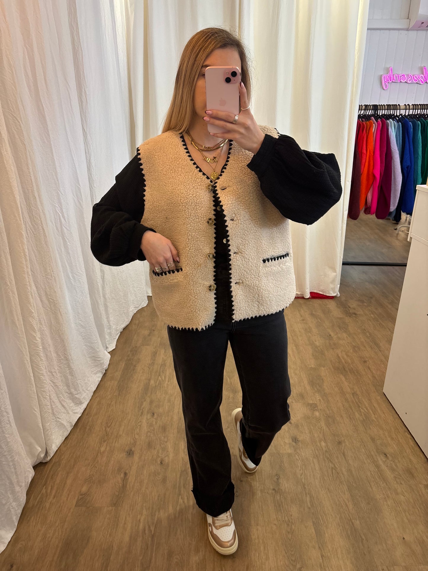 Veste sans manches CAMILA Écru