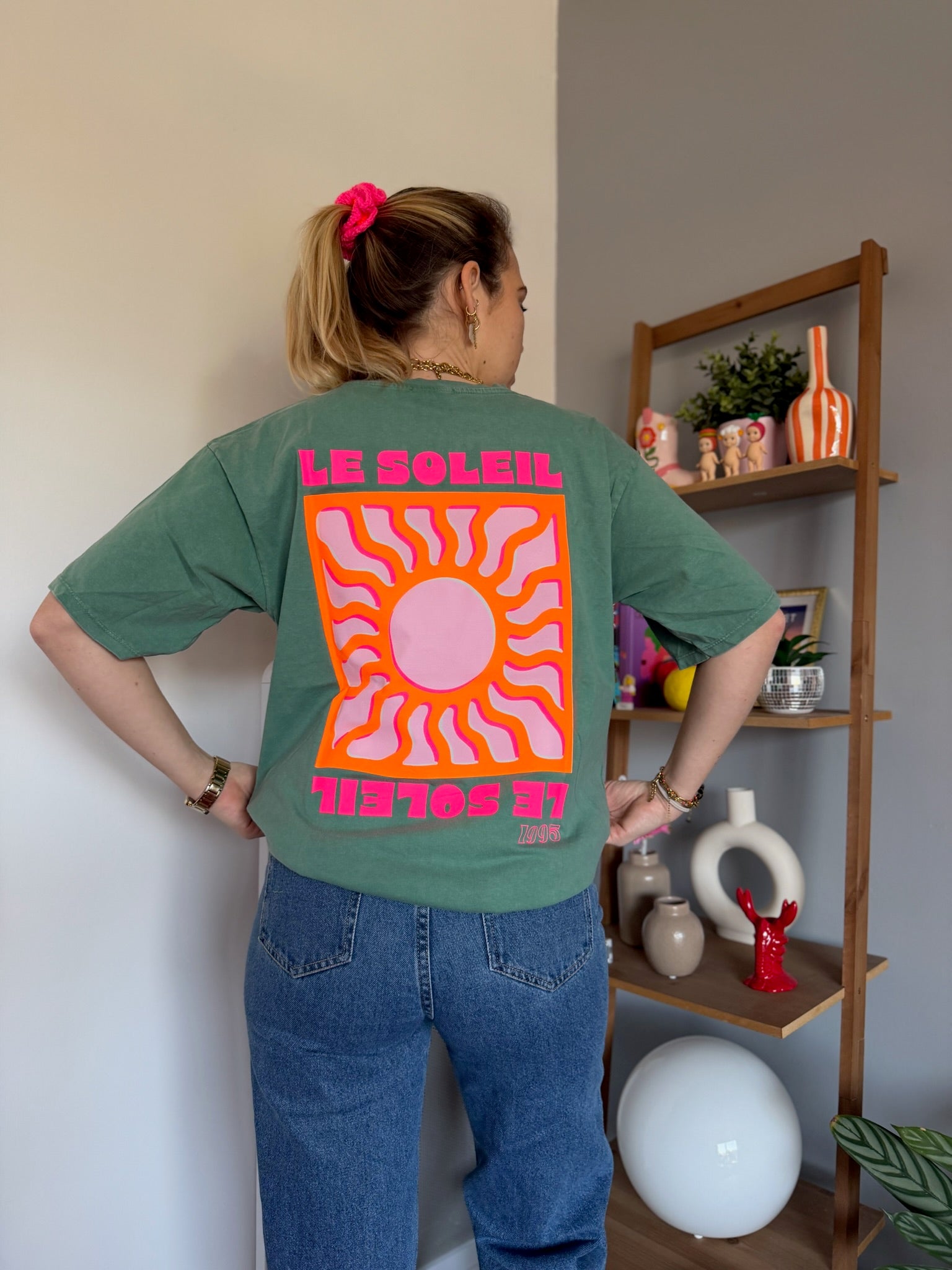 T-shirt SOLEIL (NEW FLUO) Vert bouteille