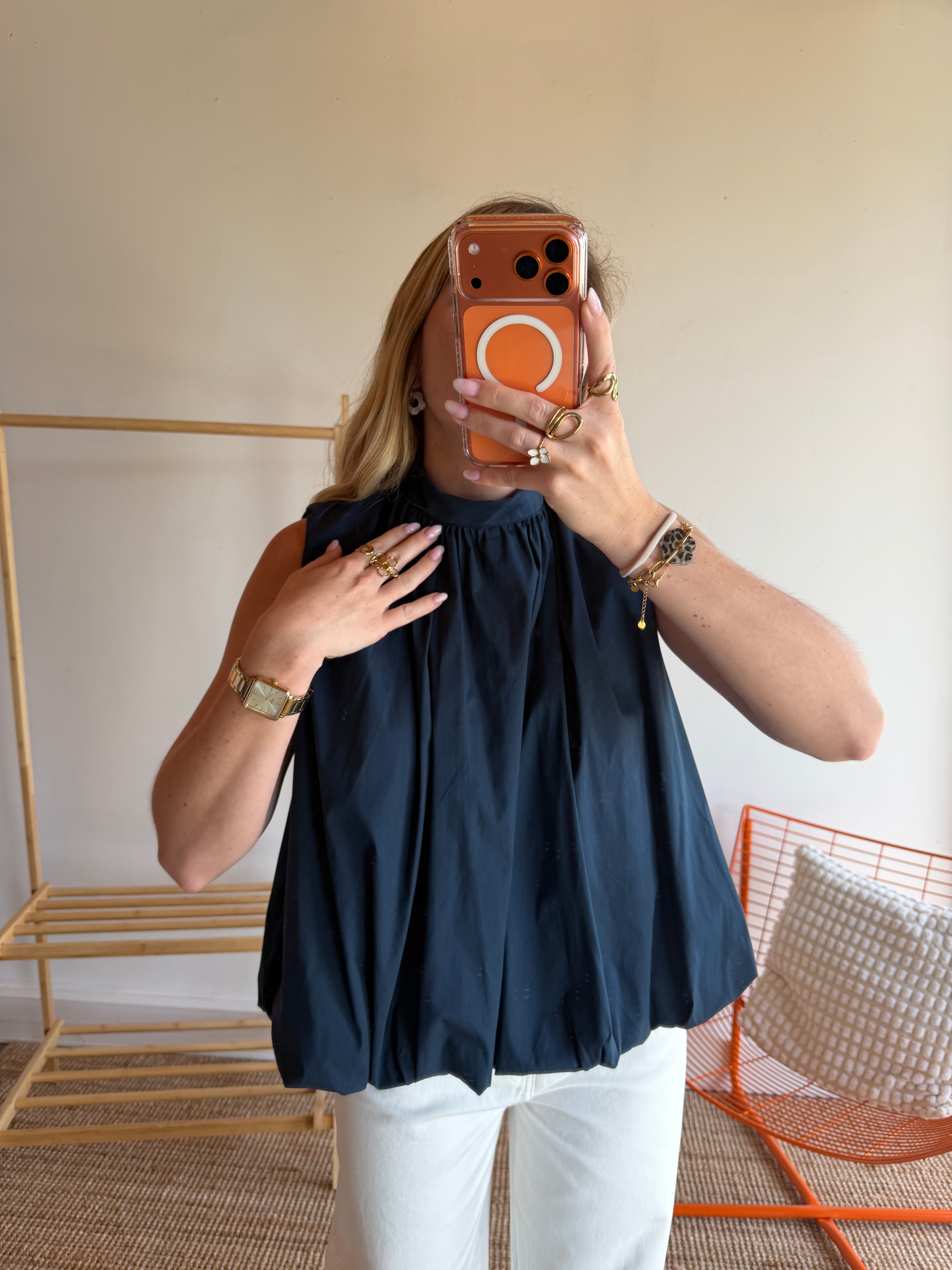 Top CARLA Bleu marine