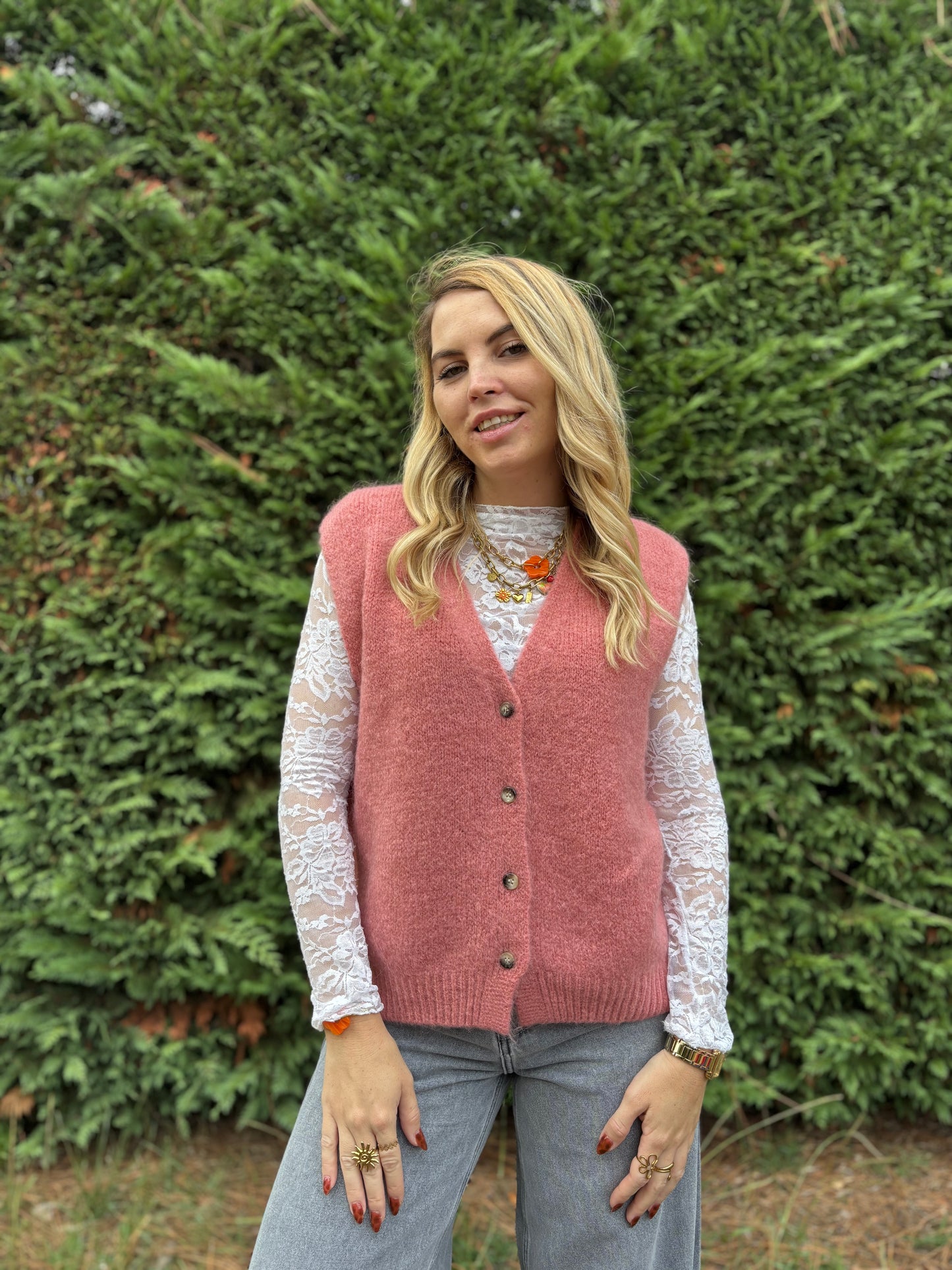 24 - Gilet TOM - Vieux rose