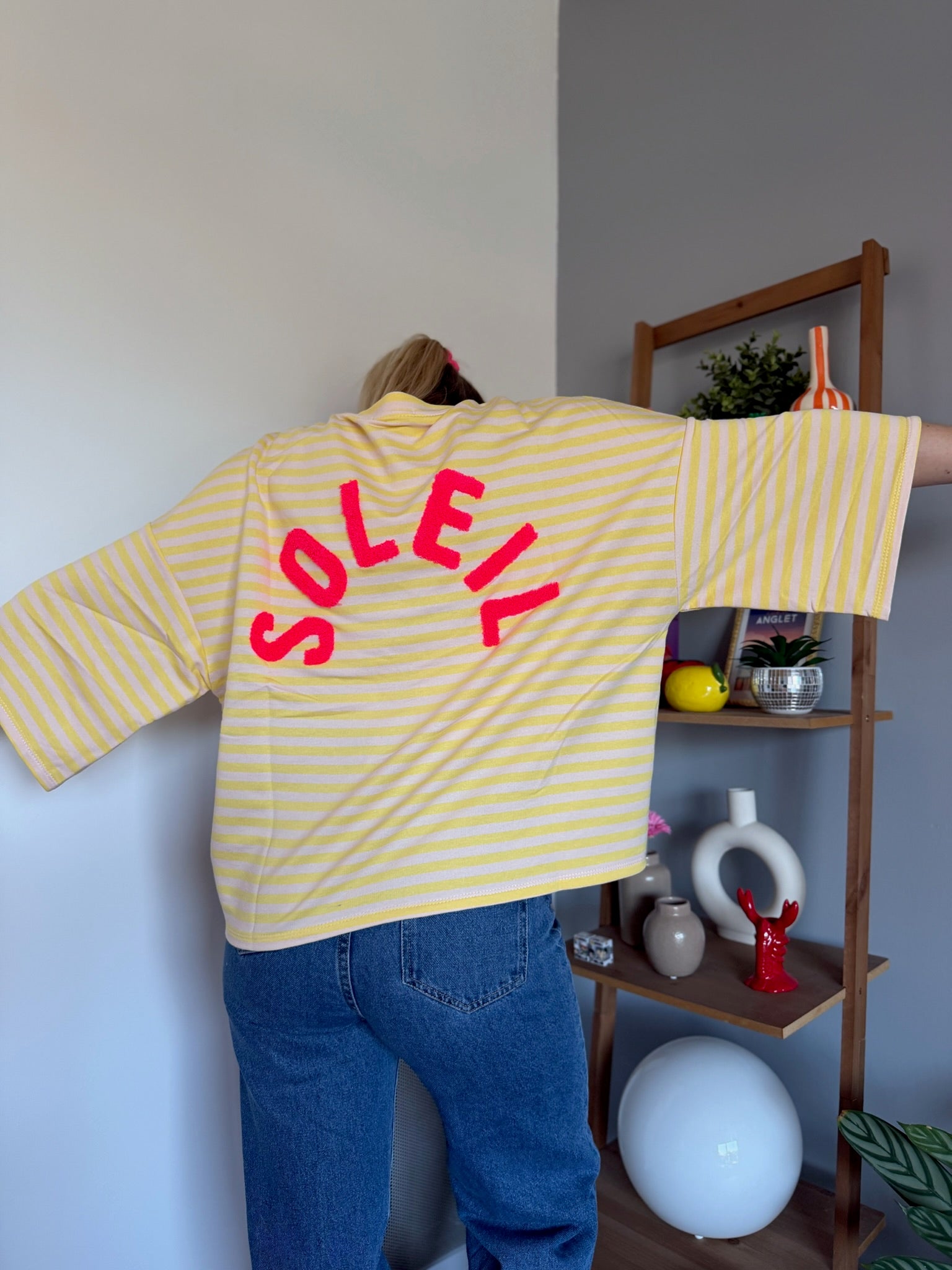 T-shirt marinière SOLEIL Jaune + Beige