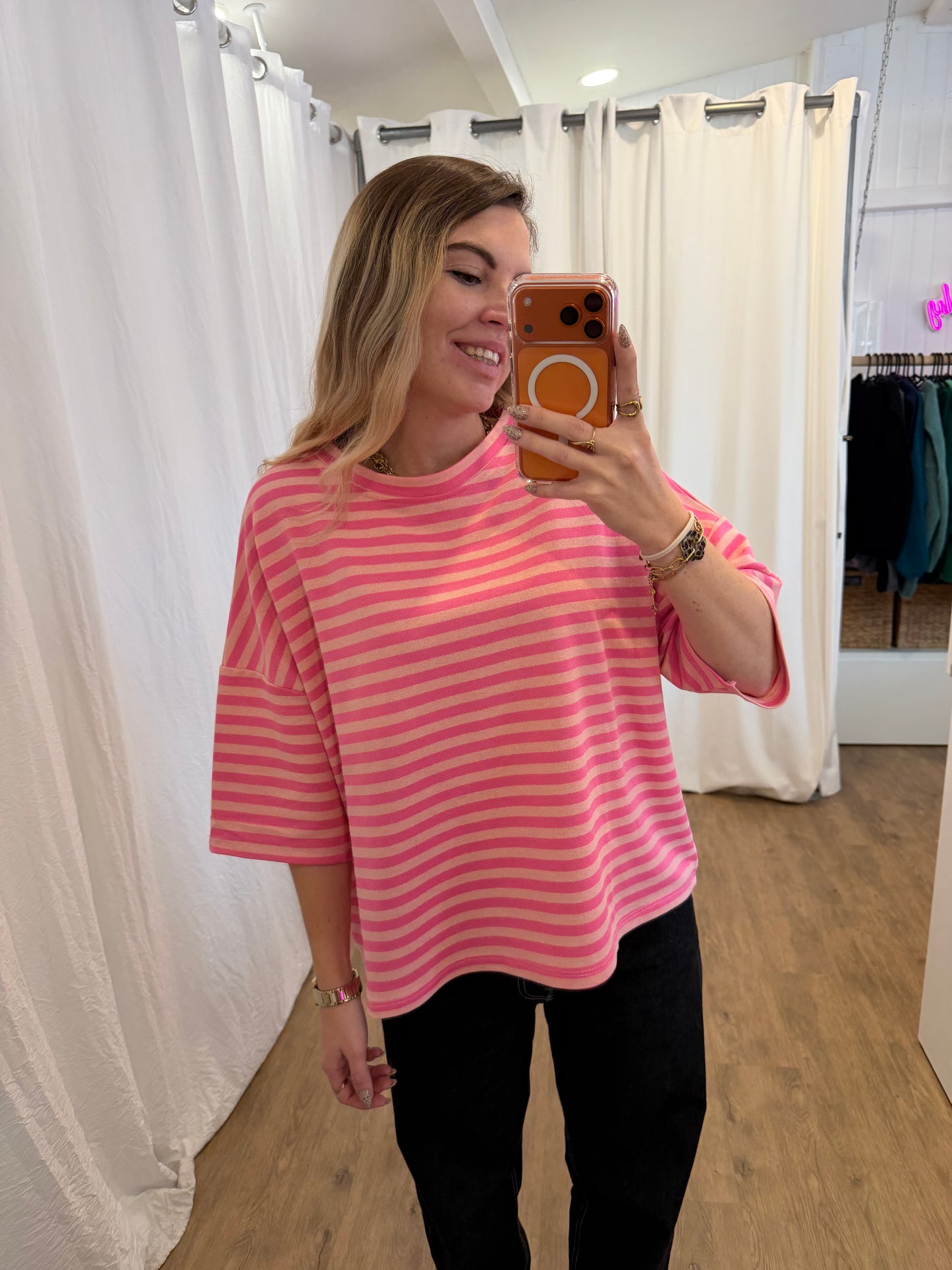 T-shirt LÉA marinière Rose + Rose