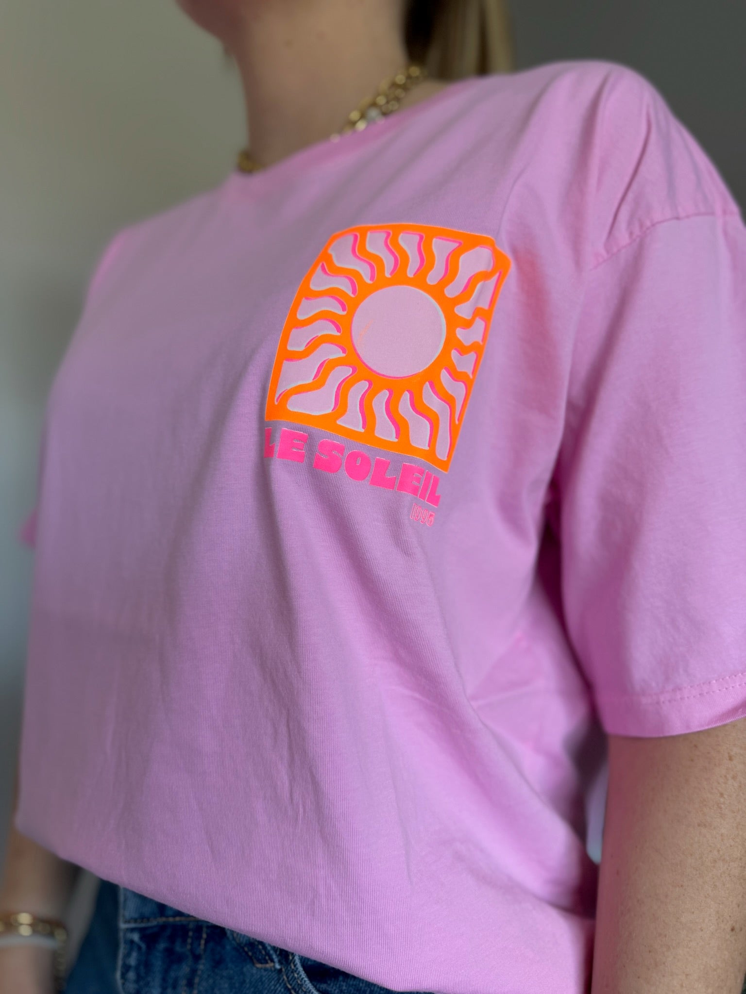 T-shirt SOLEIL (NEW FLUO) Rose baby