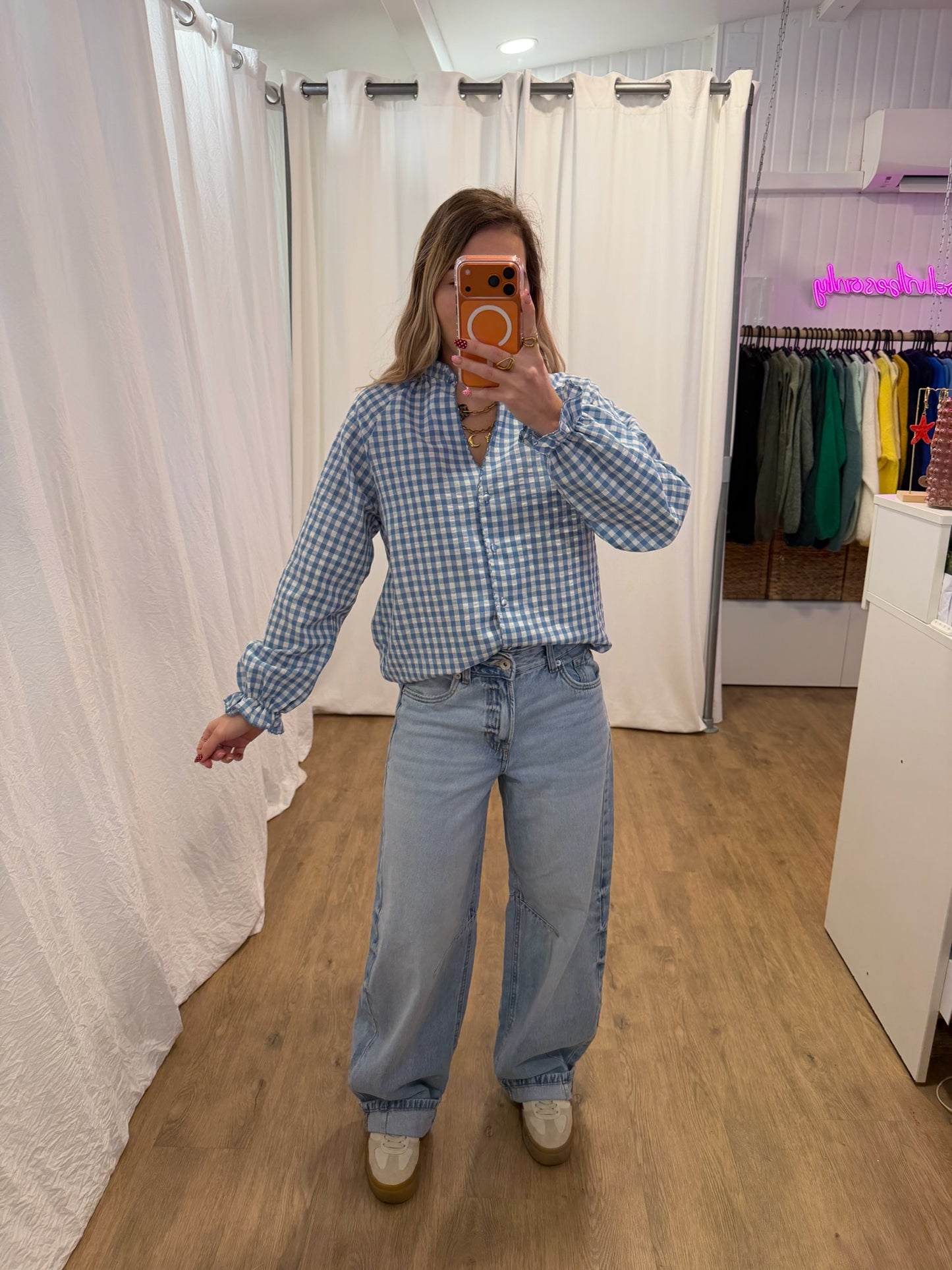 Blouse LENNY vichy bleu