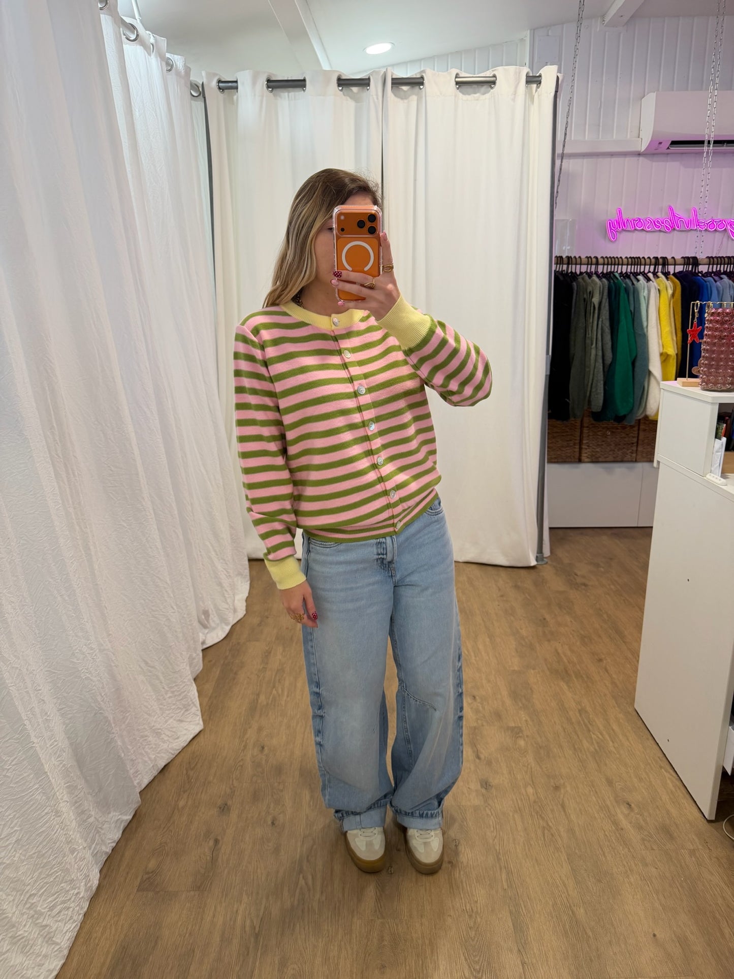 Gilet GIGI Vert/Rose/Jaune