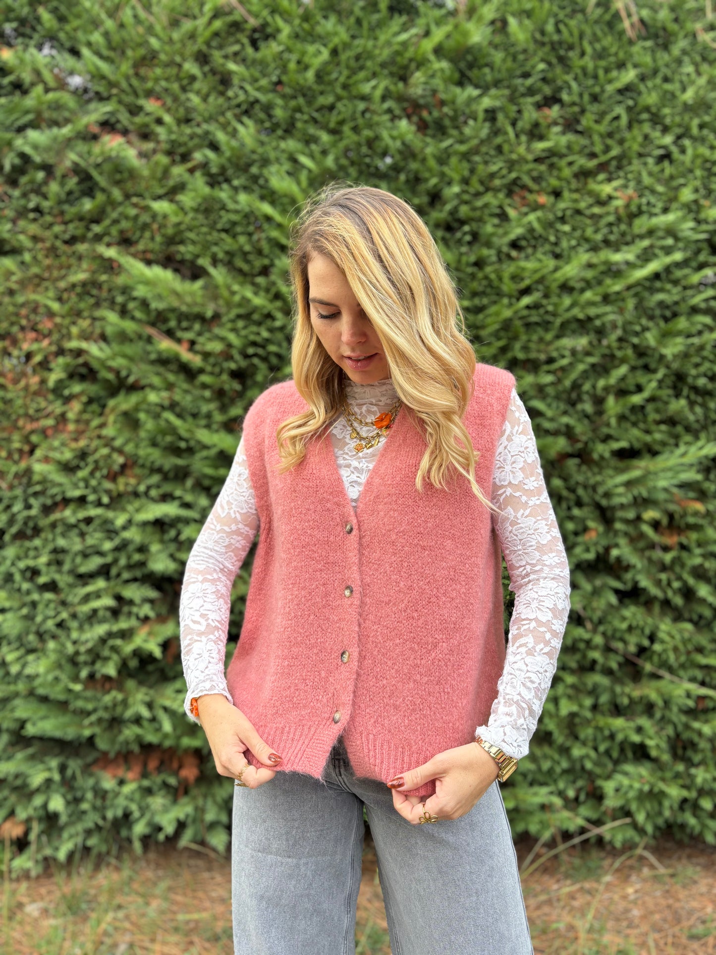 24 - Gilet TOM - Vieux rose