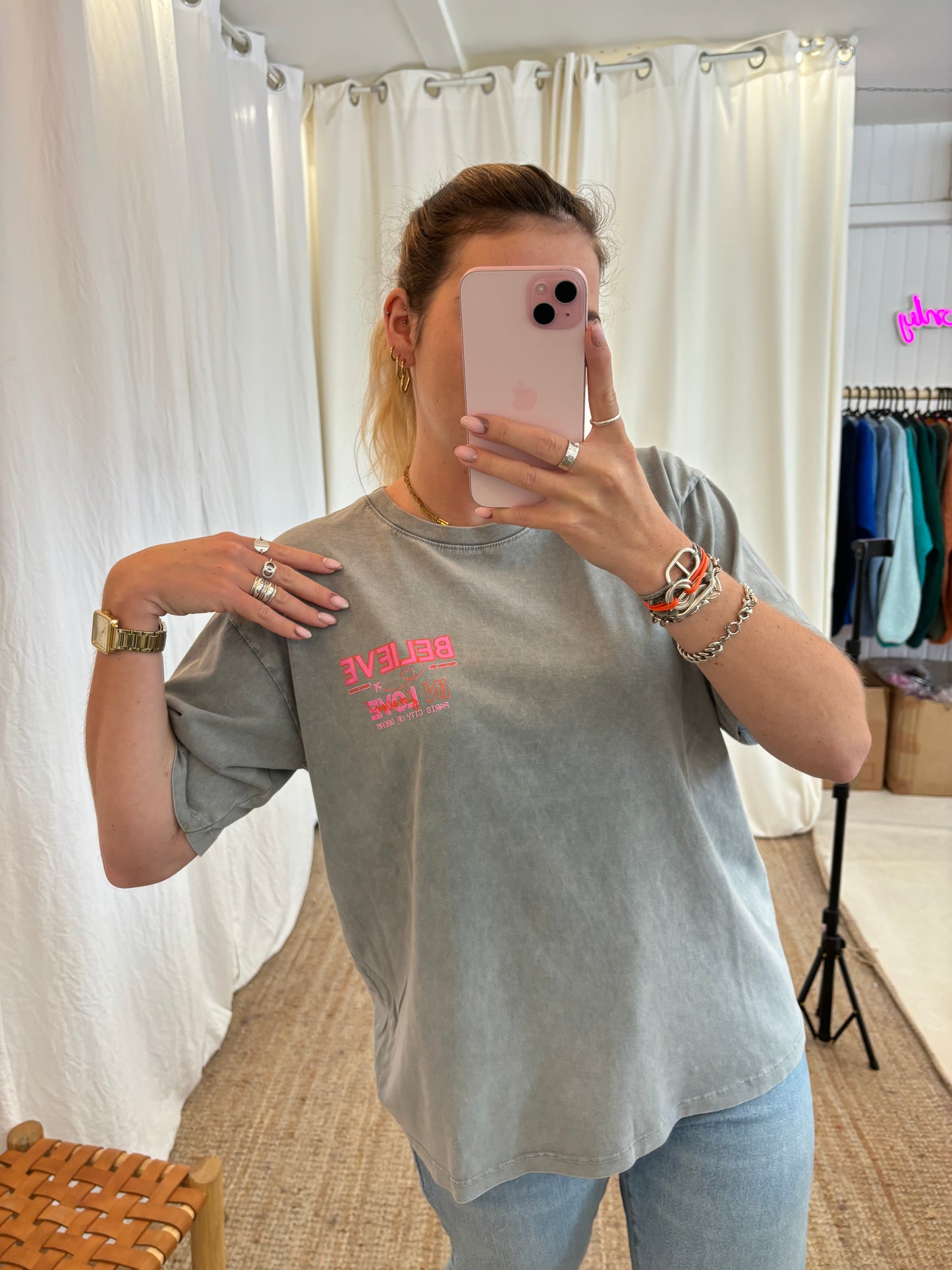 T-shirt BELIEVE IN LOVE Gris