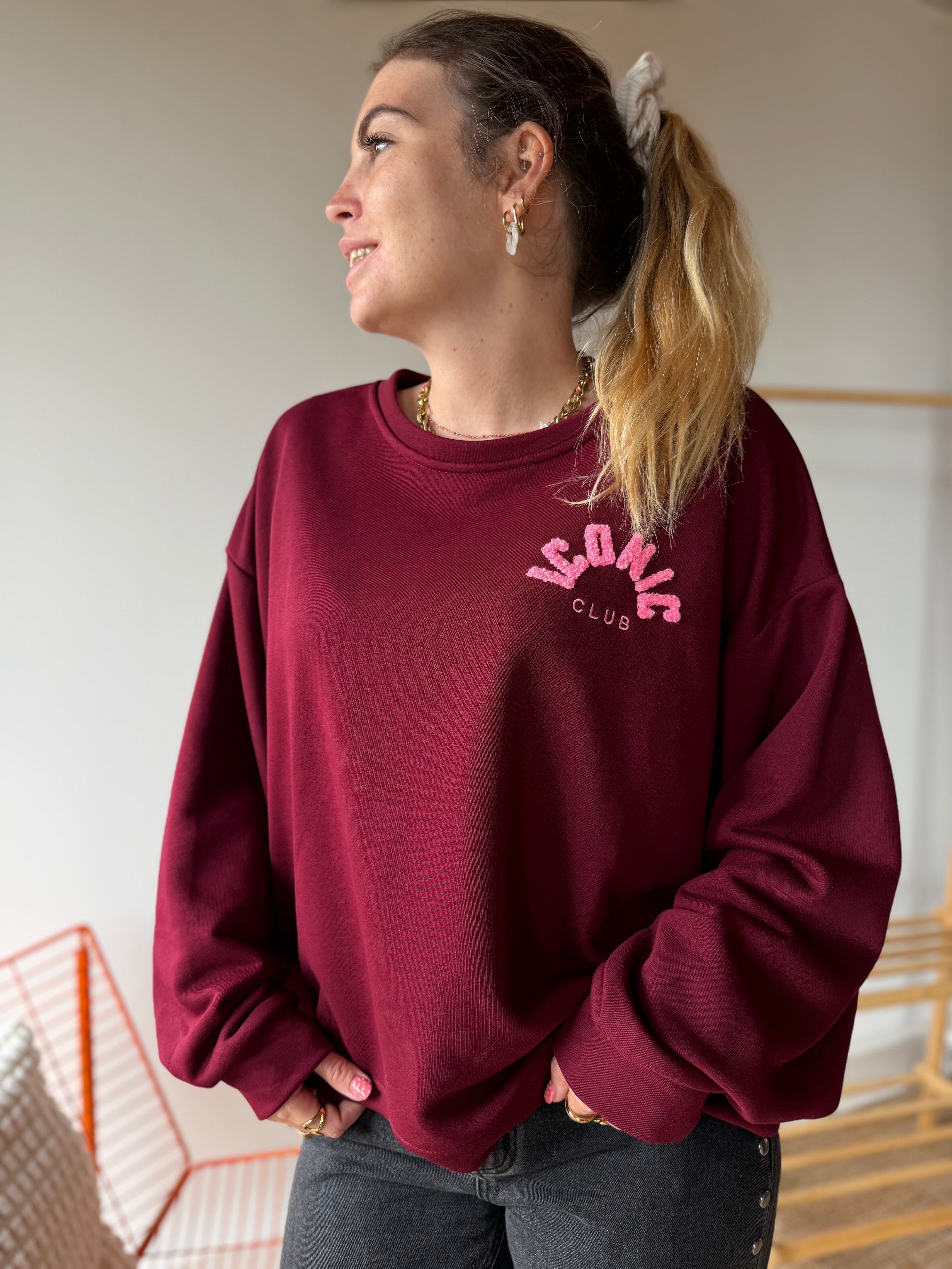 Sweat ICONIC CLUB Bordeaux