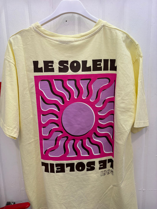 T-shirt SOLEIL Jaune + rose