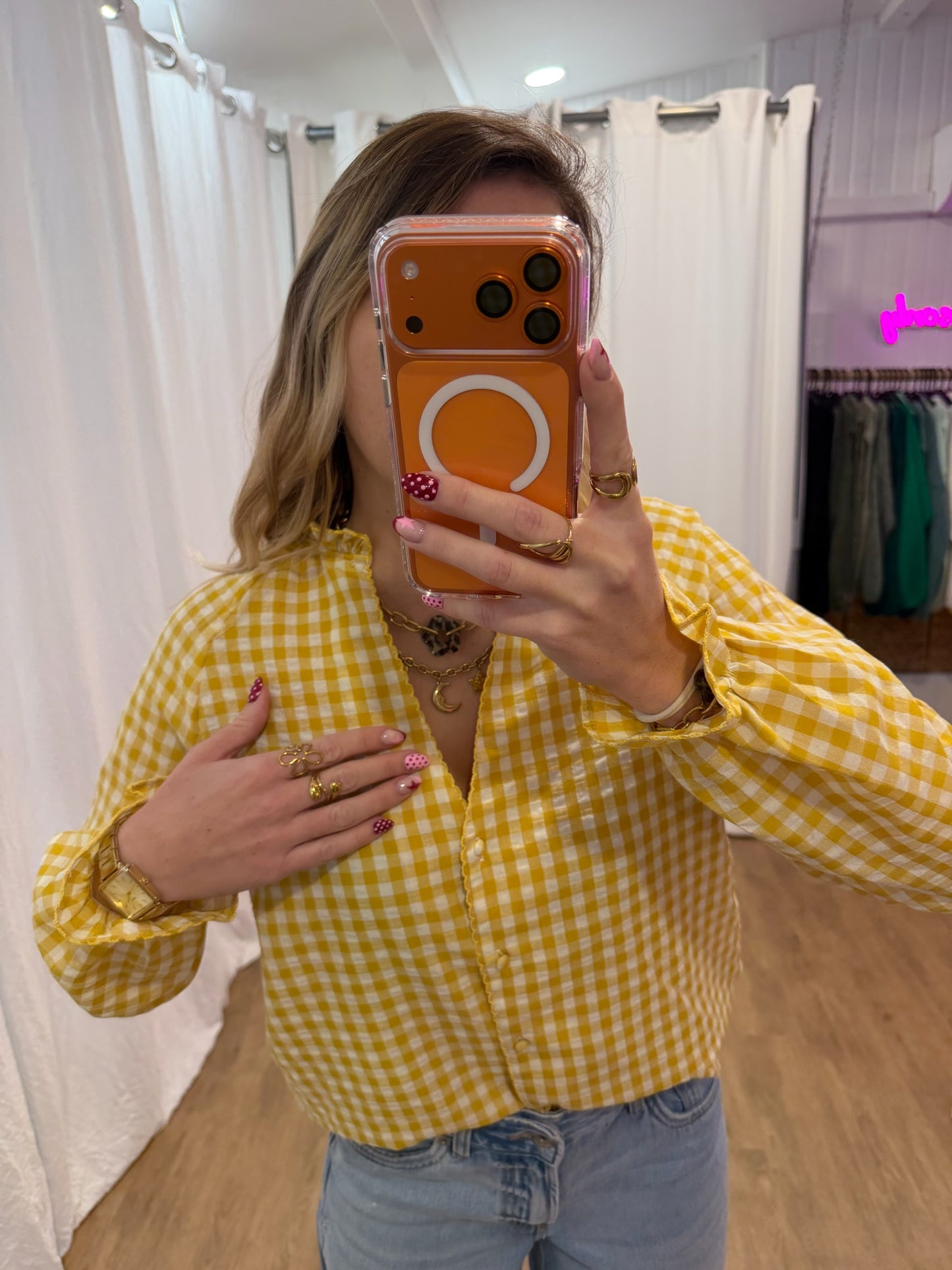 Blouse LENNY vichy jaune