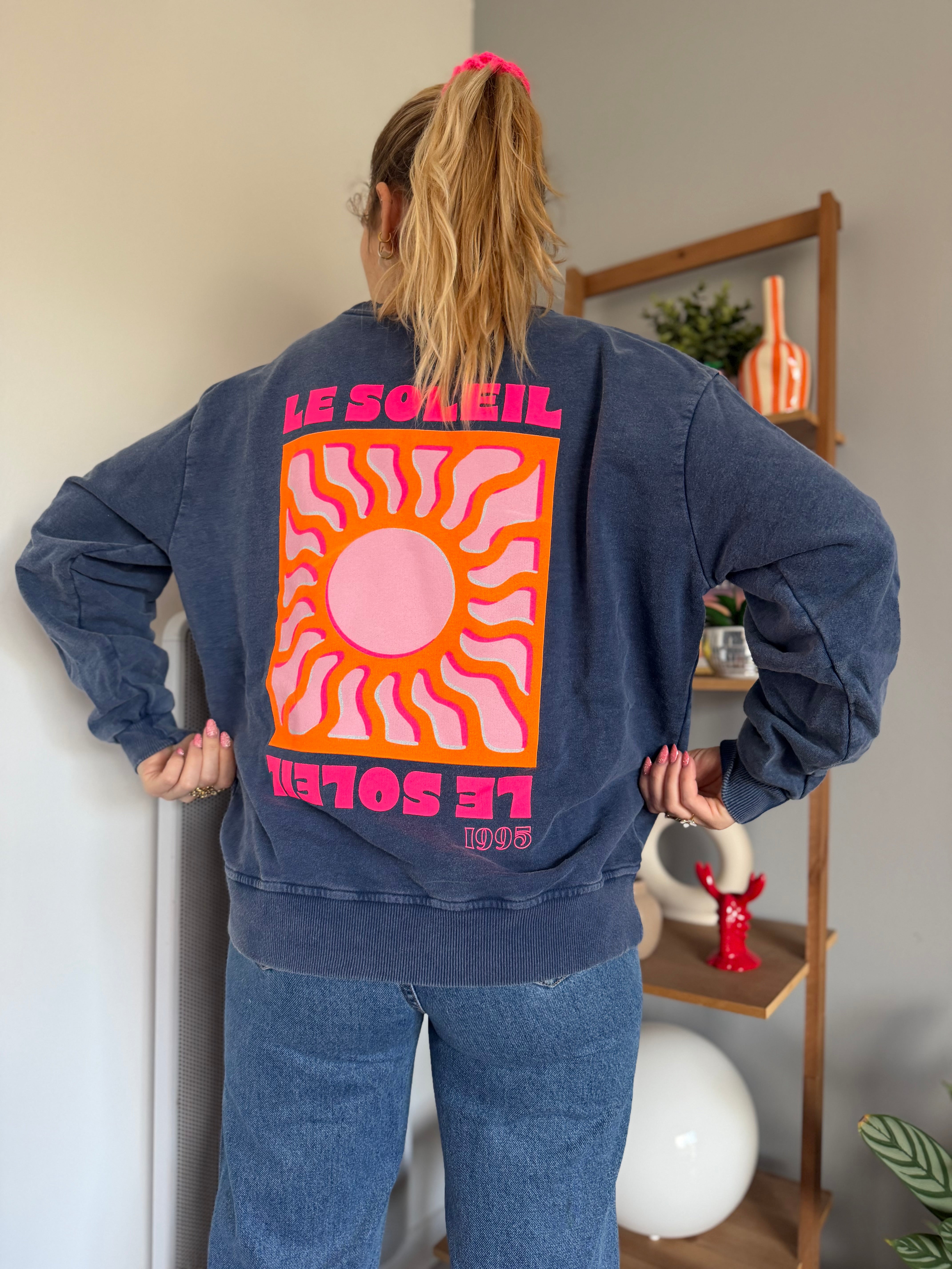 Sweat SOLEIL Bleu marine (NEW FLUO)